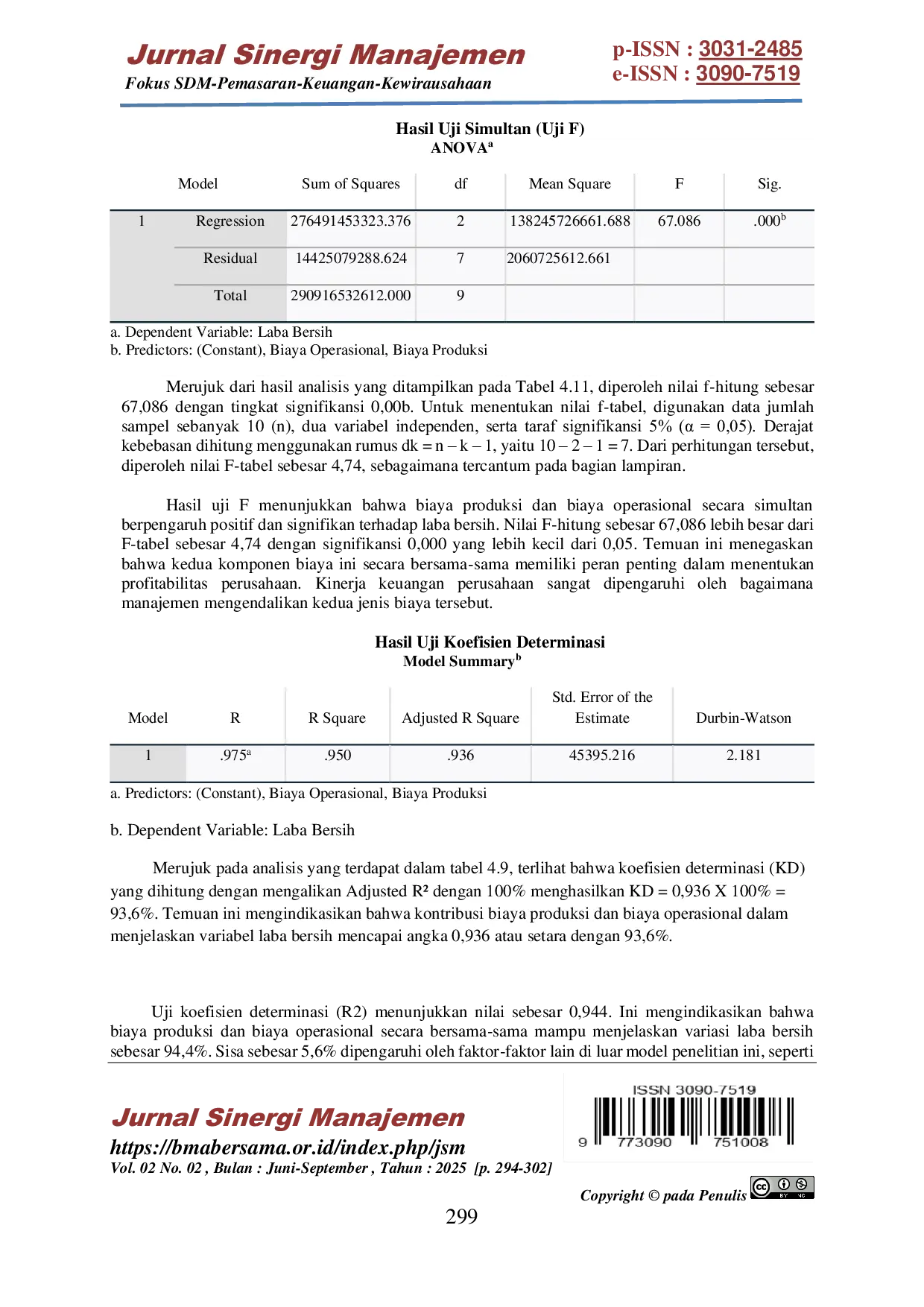JURIS Pengaruh Biaya Produksi dan Biaya Operasional terhadap Laba Bersih PT Akasha Wira International Tbk Tahun 2015 2024