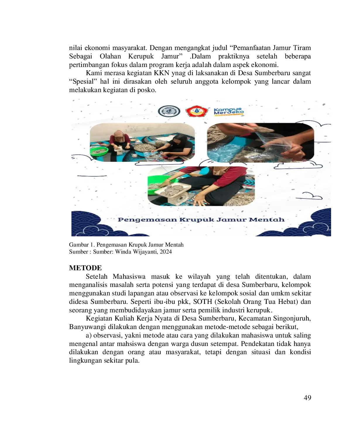 JURIS Pemanfaatan Jamur Tiram Sebagai Olahan Kerupuk Jamur