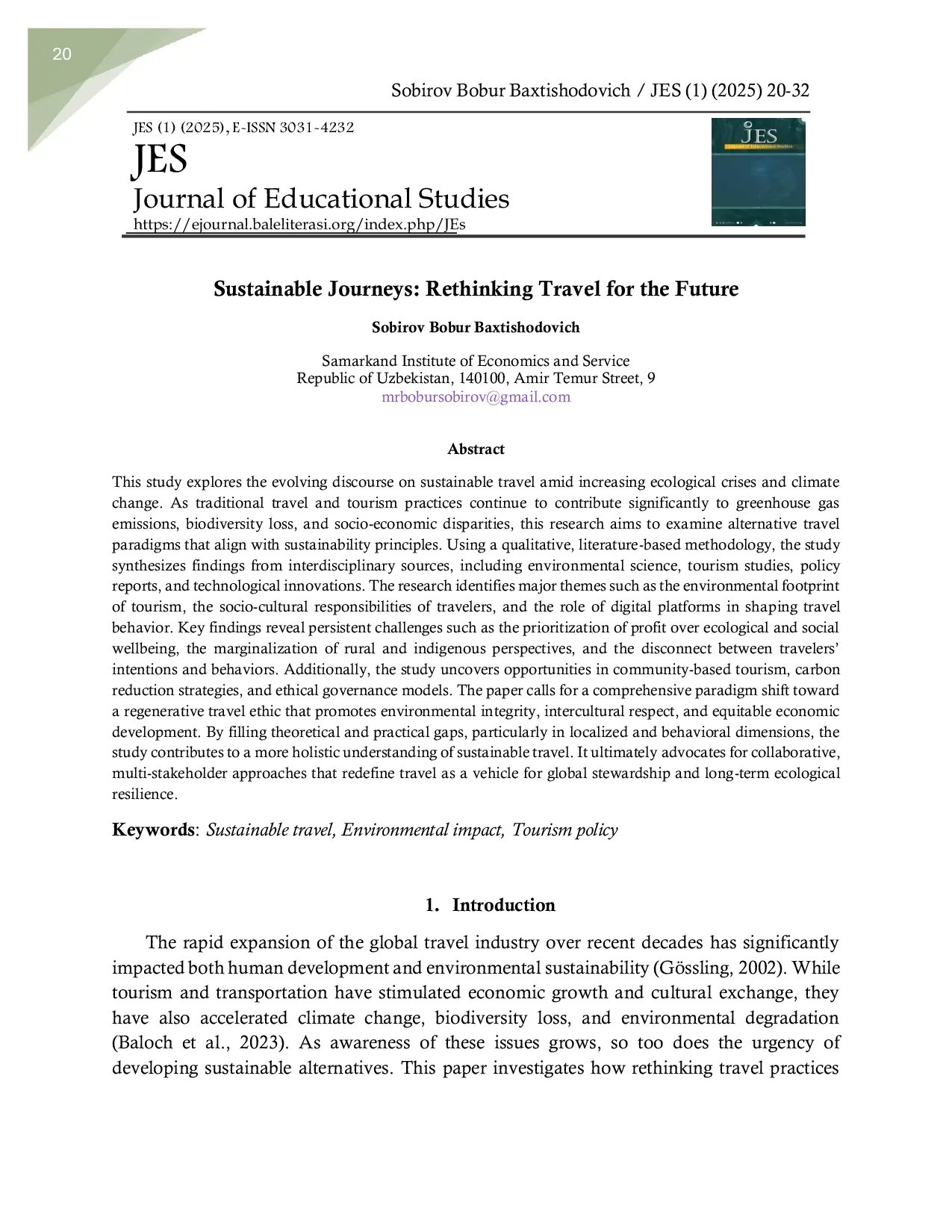 JURIS Sustainable Journeys Rethinking Travel for the Future