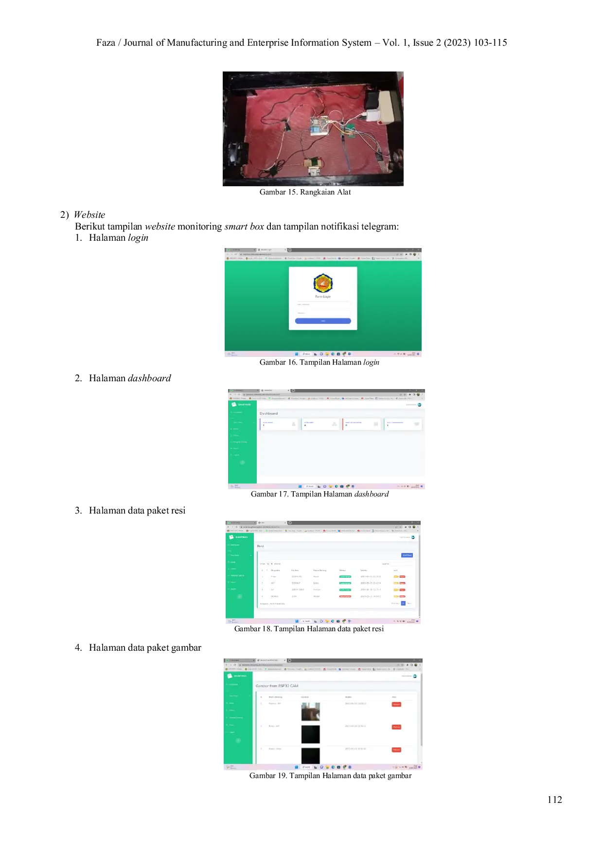 JURIS Smart Box Penerima Paket Berbasis Website Menggunakan Esp32 Cam Dan Notifikasi Telegram