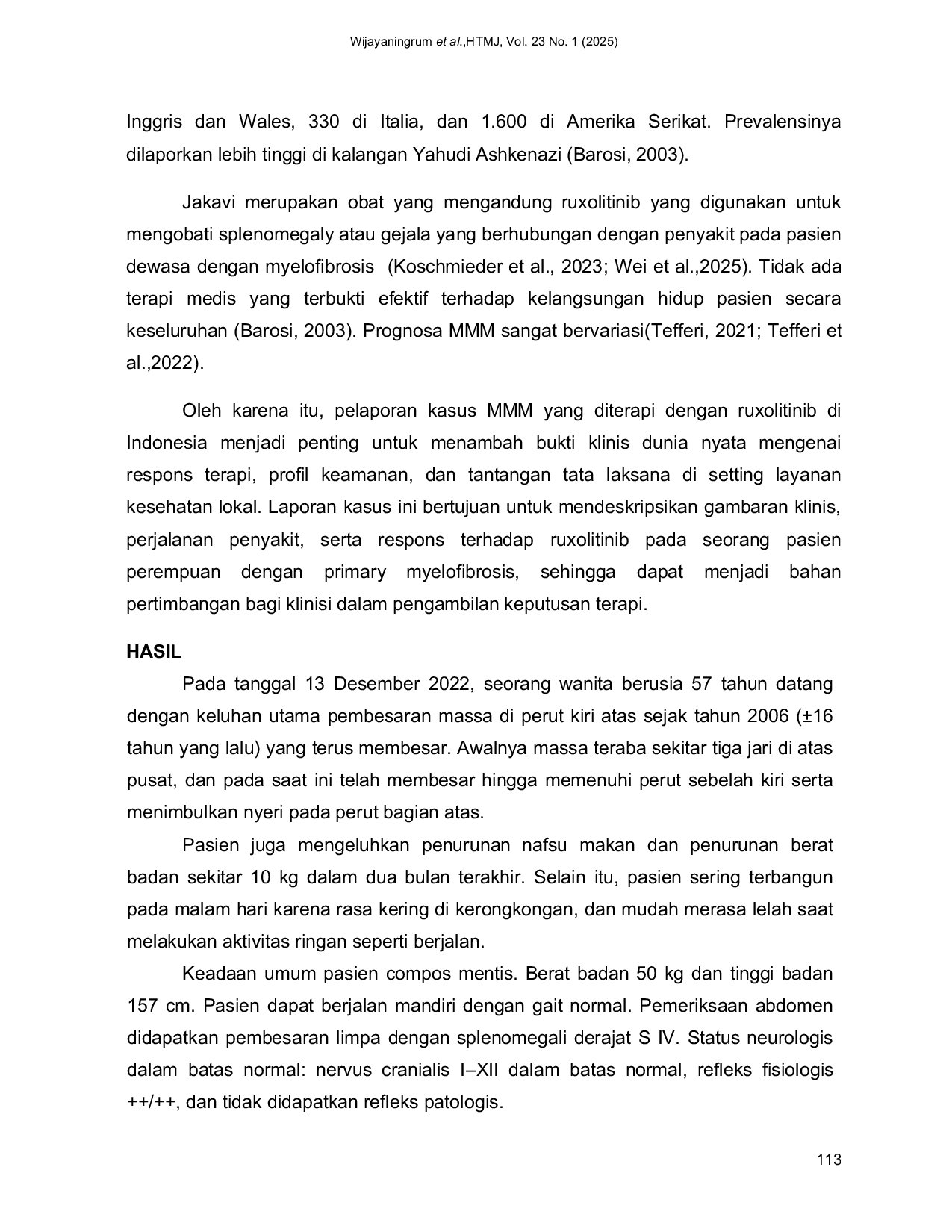 JURIS Metaplasia Myelofibrosis