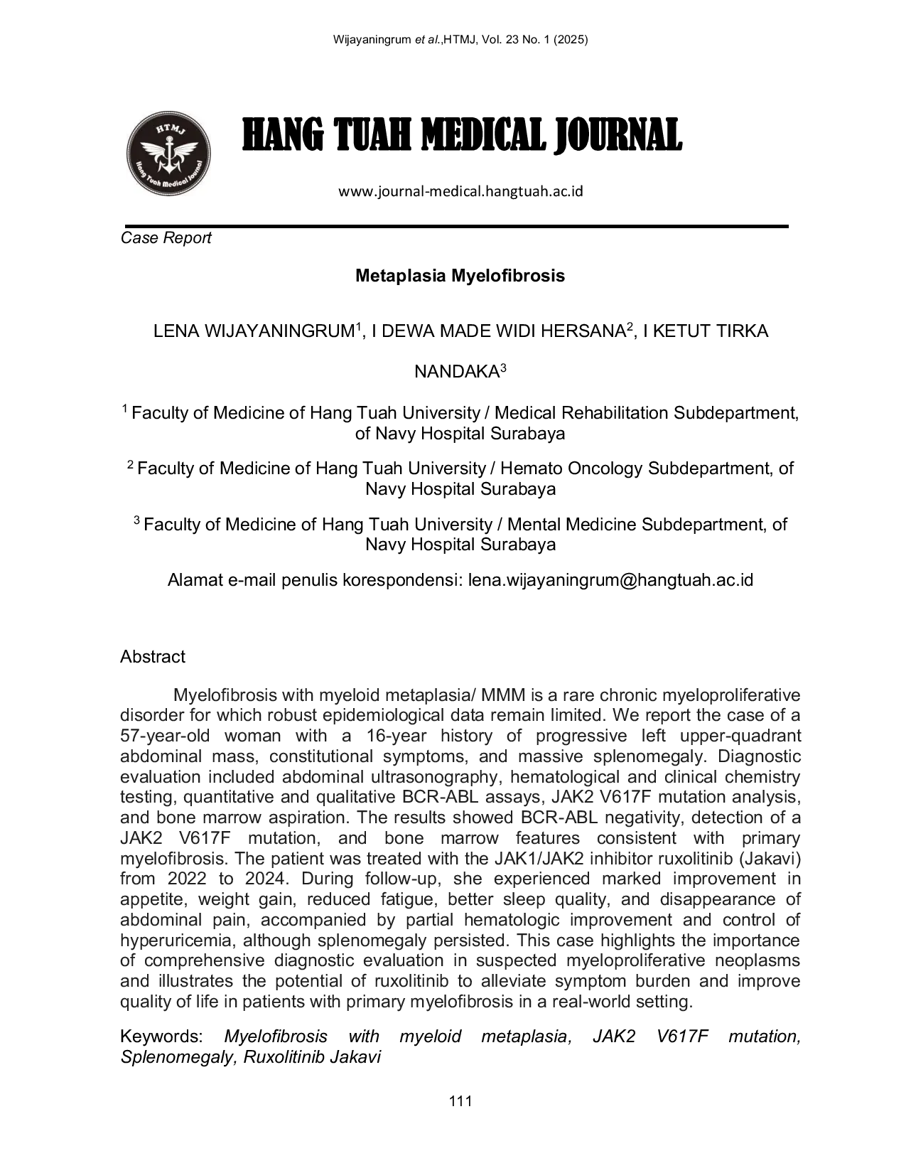 JURIS Metaplasia Myelofibrosis