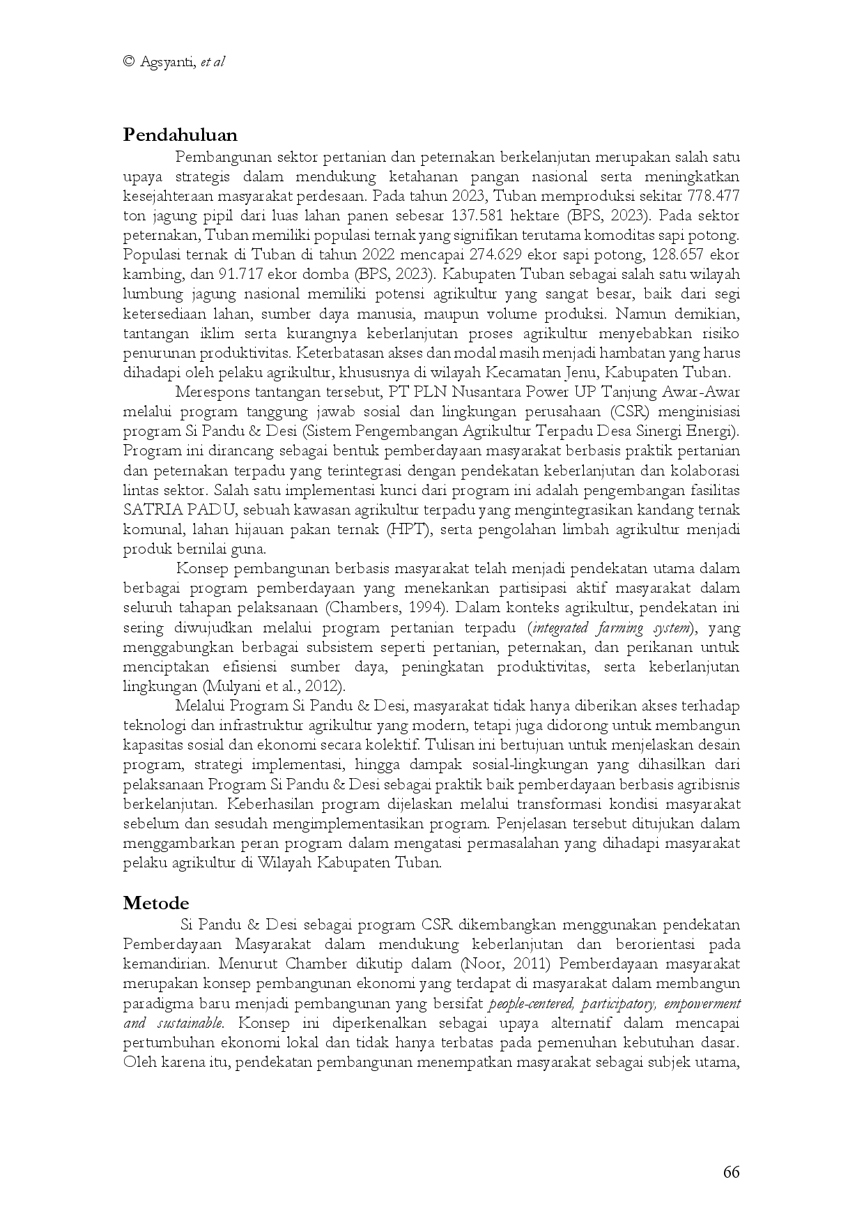 juris Community Empowerment Through CSR Practices The Si Pandu Desi Program by PT PLN Nusantara Power UP Tanjung Awar Awar