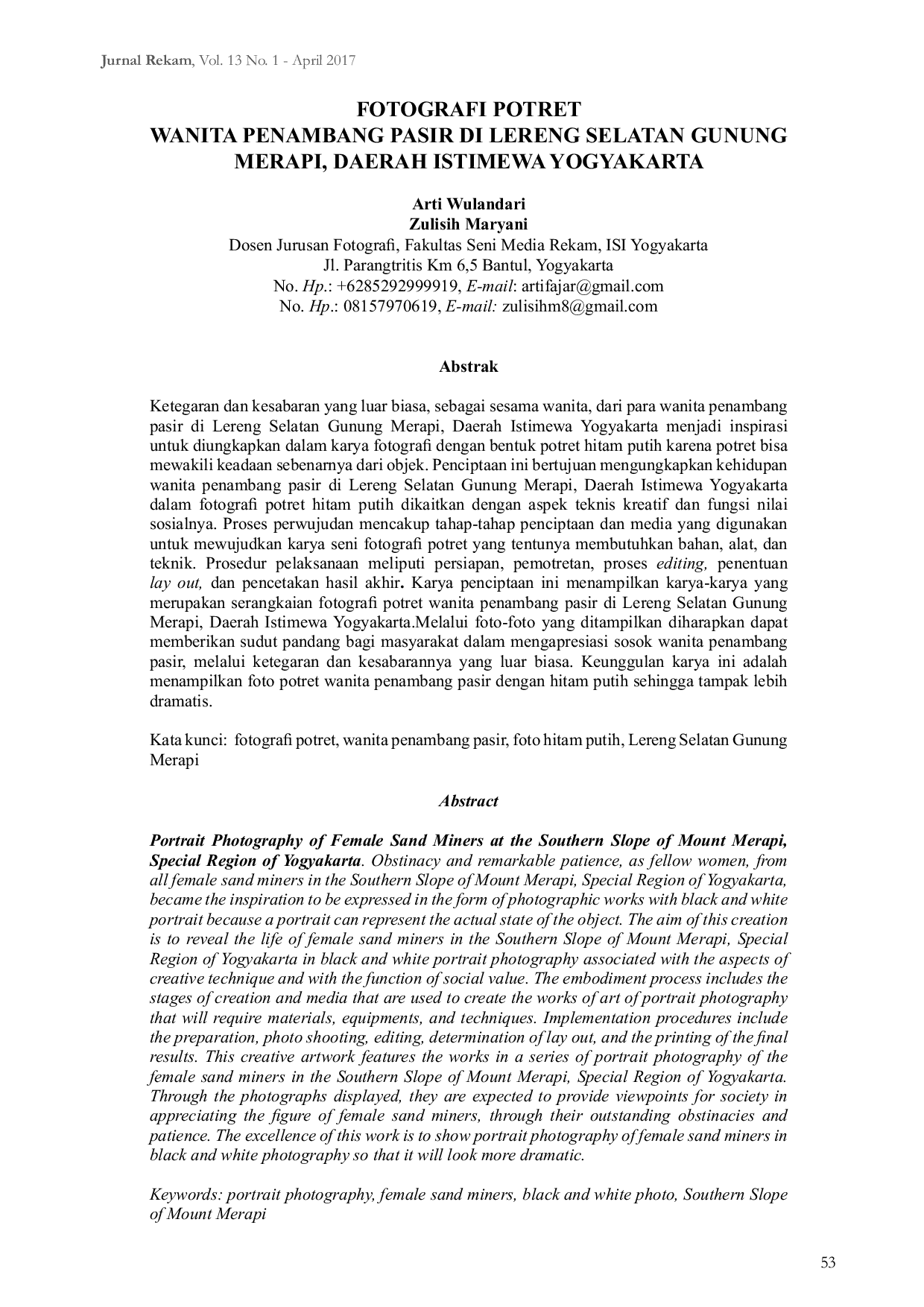 JURIS Fotografi Potret Wanita Penambang Pasir di Lereng Selatan Gunung Merapi Daerah Istimewa Yogyakarta