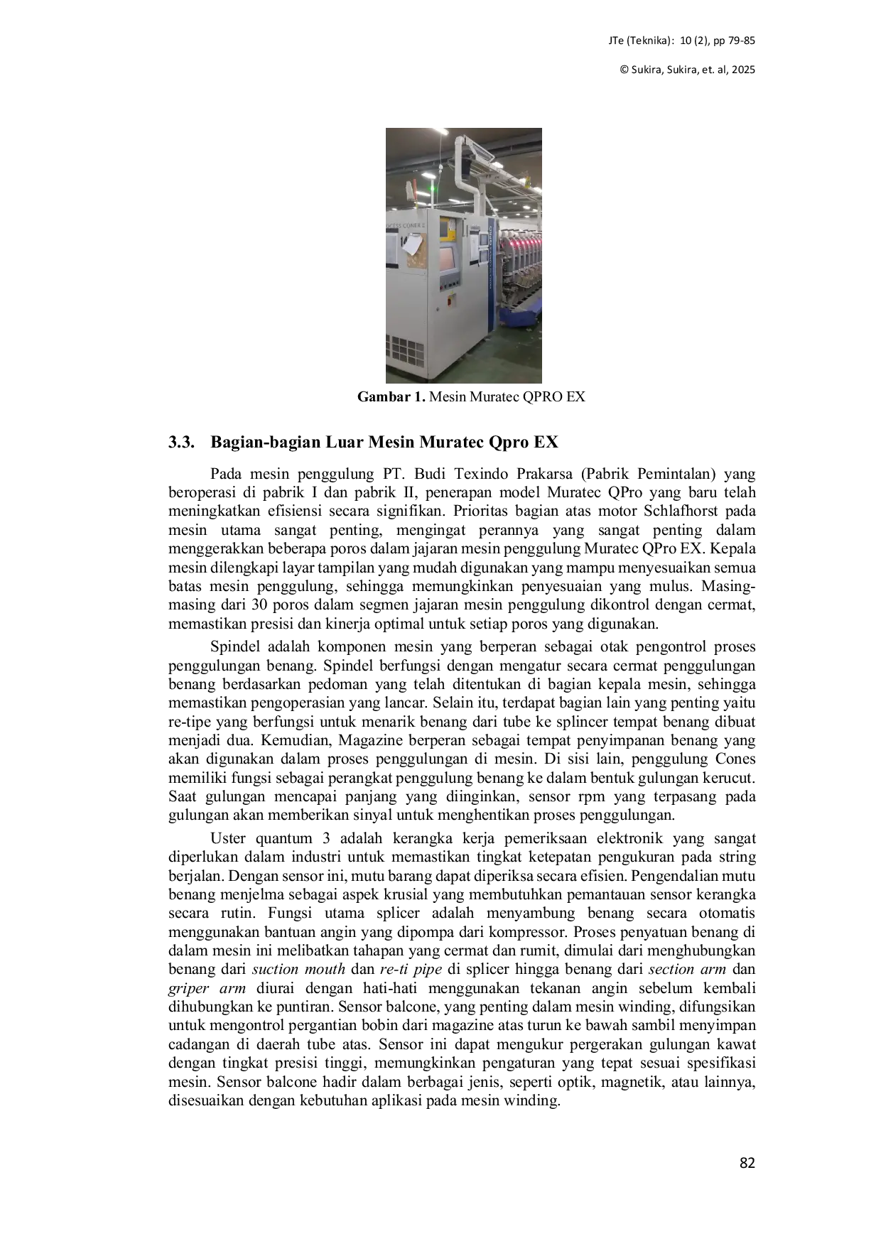 JURIS Sistem Kerja Pada Mesin Winding Muratec QPRO EX Dalam Pembuatan Benang