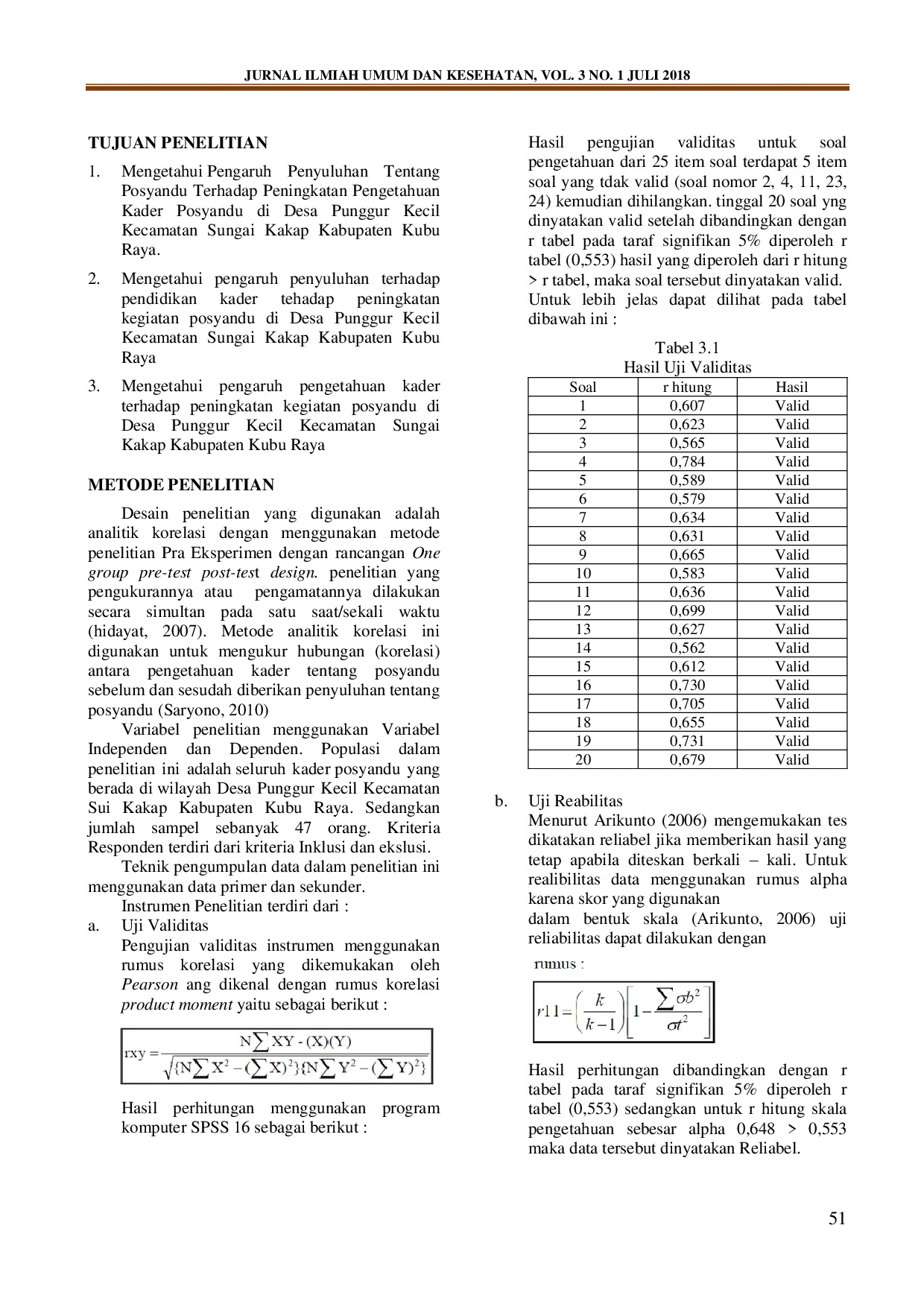 JURIS Pengaruh Penyuluhan Tentang Posyandu Terhadap Peningkatan Pengetahuan Kader Posyandu di Desa Punggur Kecil Kecamatan Sungai Kakap Kabupaten Kubu Raya