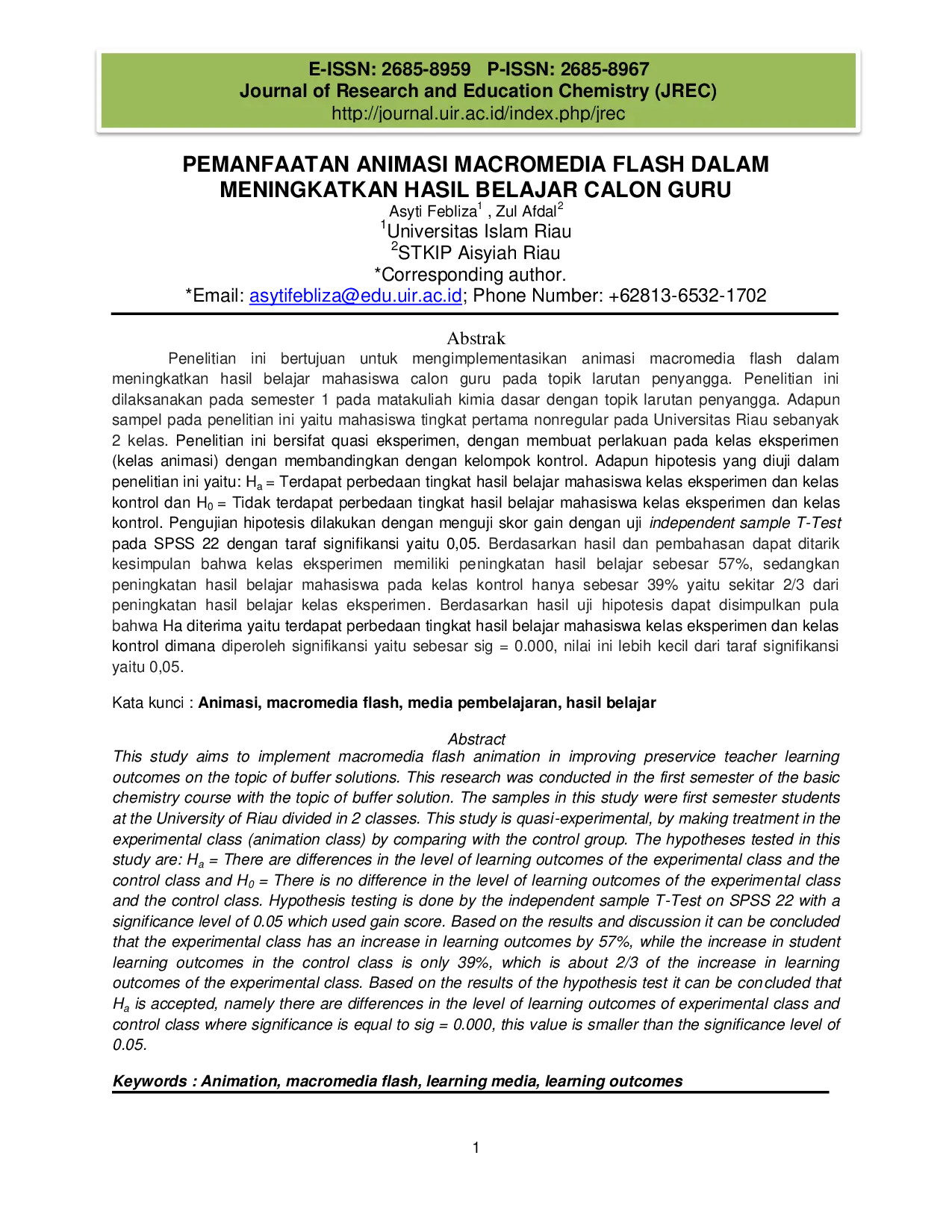 JURIS Pemanfaatan Animasi Macromedia Flash Dalam Meningkatkan Hasil Belajar Calon Guru