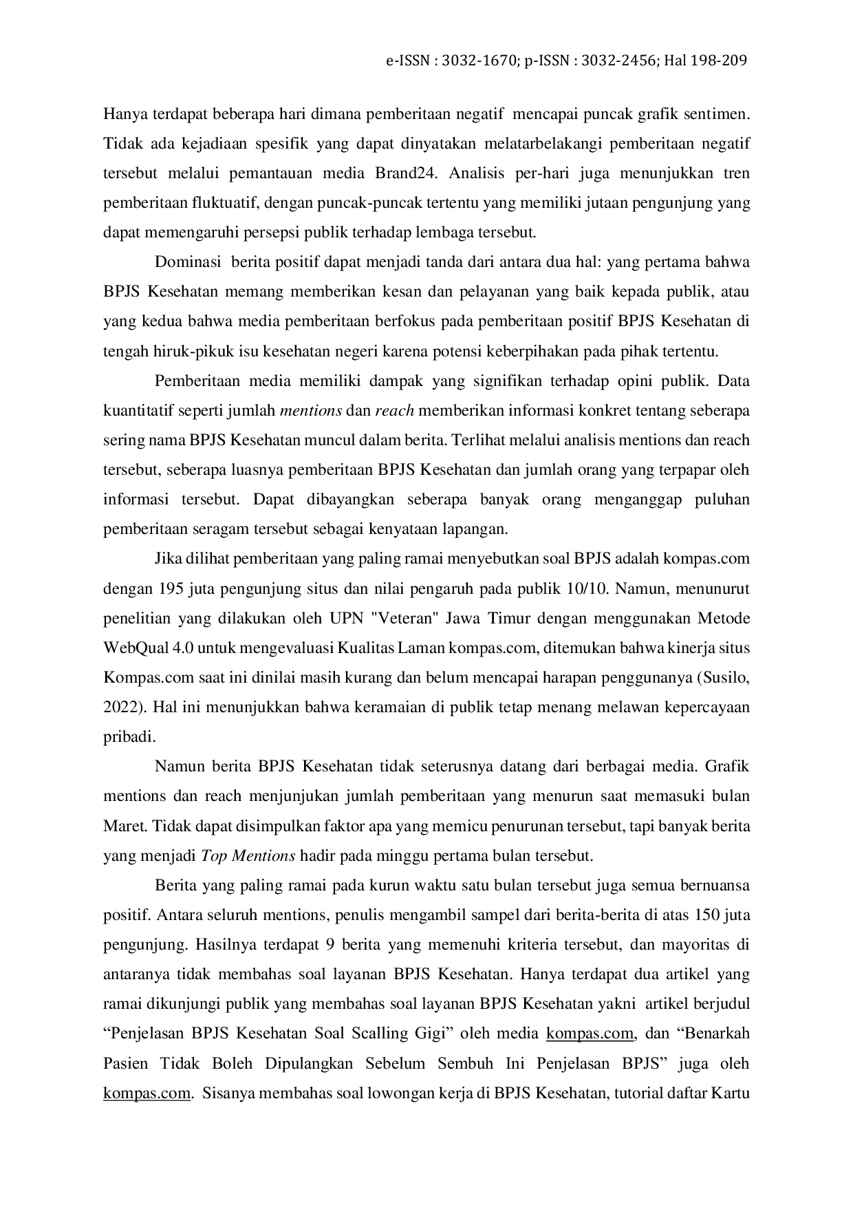 JURIS Analisis Media Monitoring terhadap BPJS Kesehatan di Tengah Lonjakan Kasus DBD di Indonesia pada Februari Maret 2024