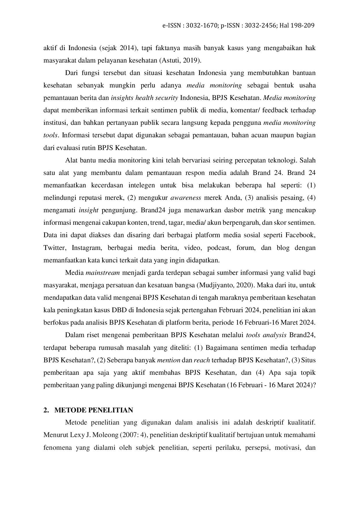 JURIS Analisis Media Monitoring terhadap BPJS Kesehatan di Tengah Lonjakan Kasus DBD di Indonesia pada Februari Maret 2024