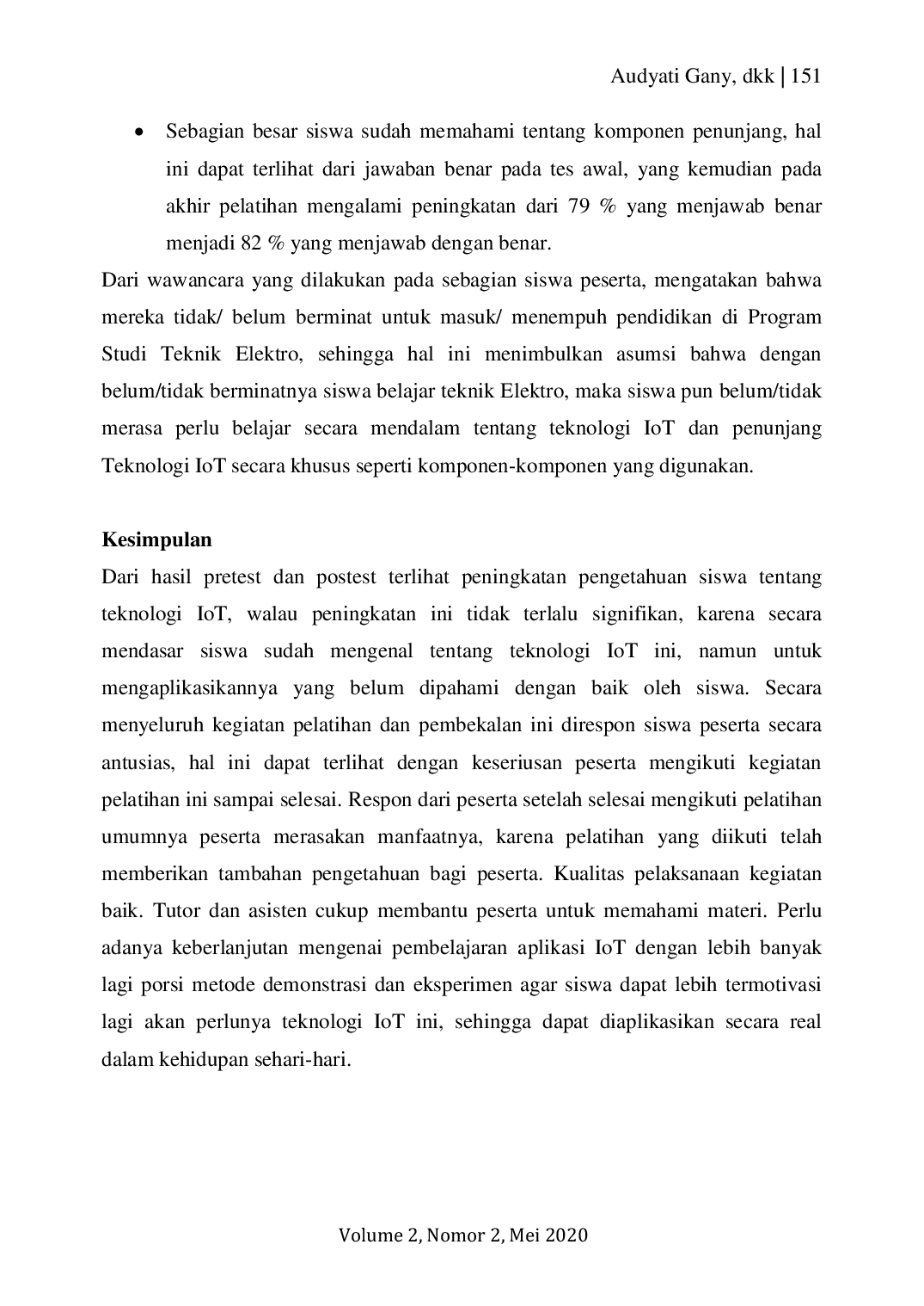 JURIS Pengembangan Teknologi IoT Melalui Metode Demonstrasi dan Ekperimen Bagi Siswa SMA X di Kota Bandung