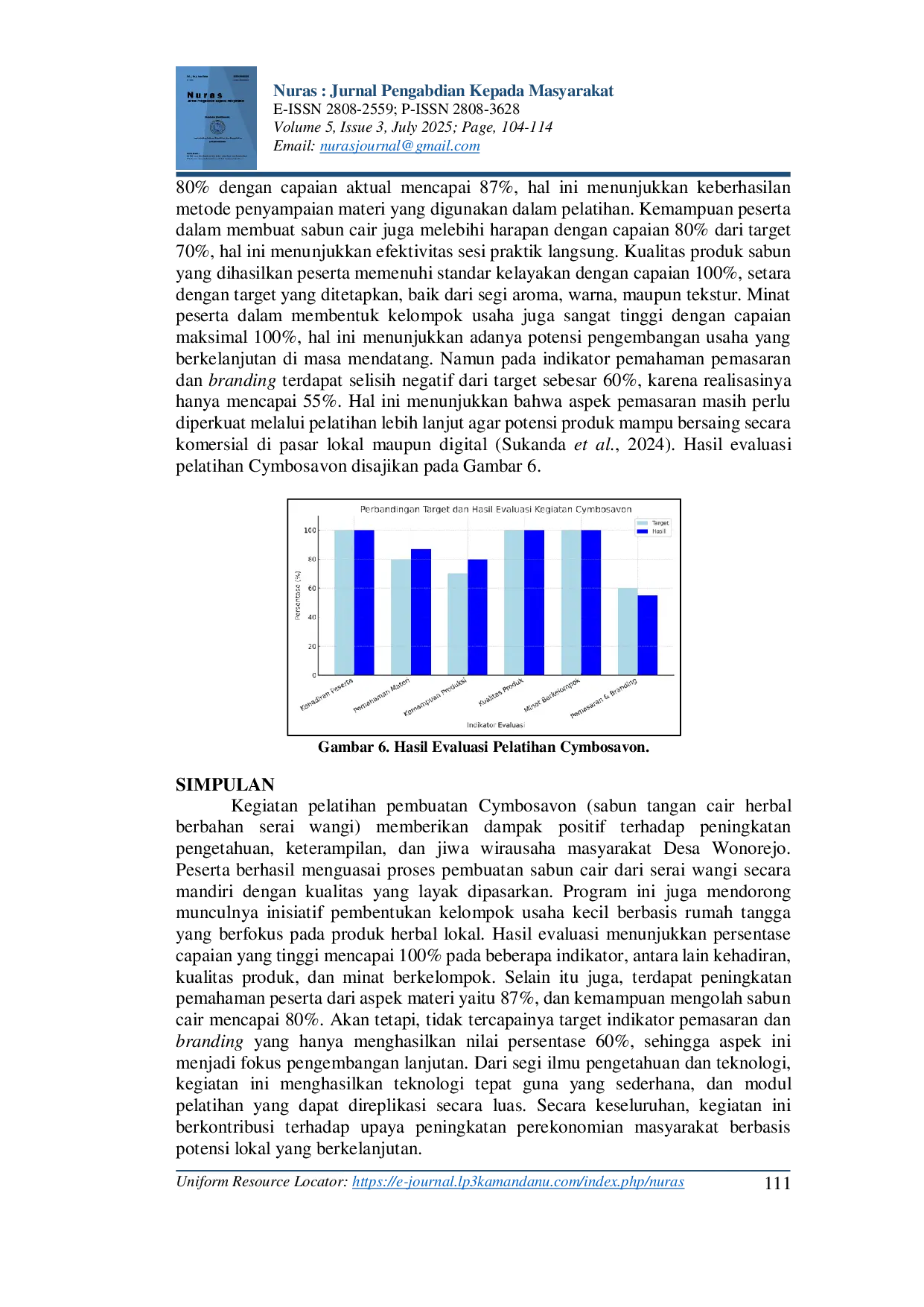JURIS Pemberdayaan Masyarakat Wonorejo Melalui Pelatihan Pembuatan Cymbosavon Handwash Serai Wangi sebagai Upaya Penguatan Ekonomi Masyarakat
