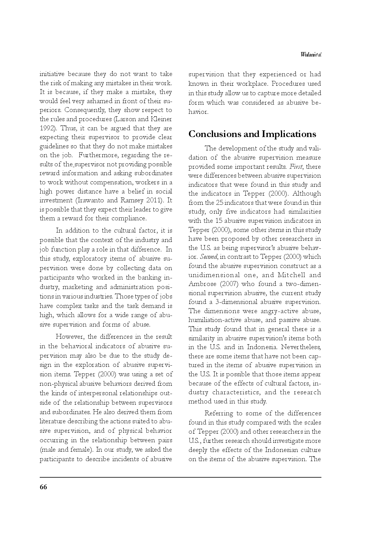 JURIS Abusive Supervision Scale Development in Indonesia