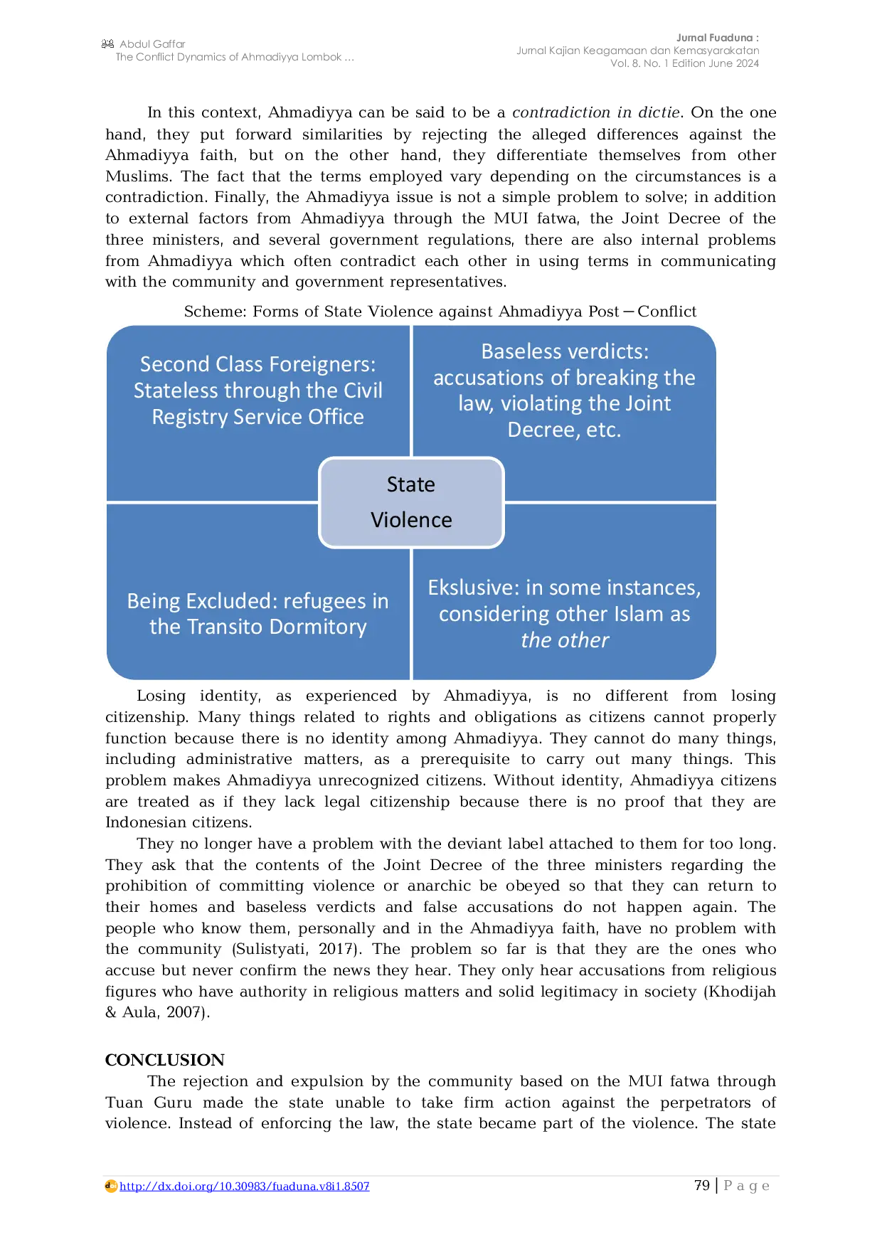 JURIS The Conflict Dynamics of Ahmadiyya Lombok Public Services and Negative Stigma