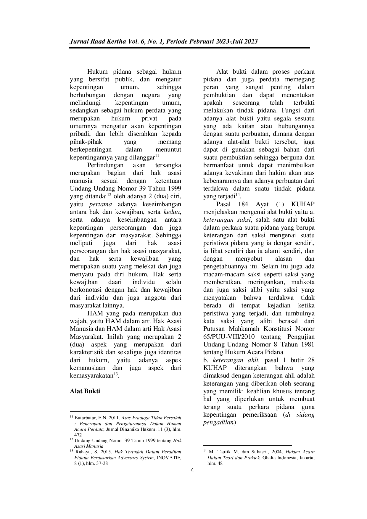 JURIS Asas Praduga Tidak Bersalah Dan Sistem Hukum Pembuktian Di Indonesia