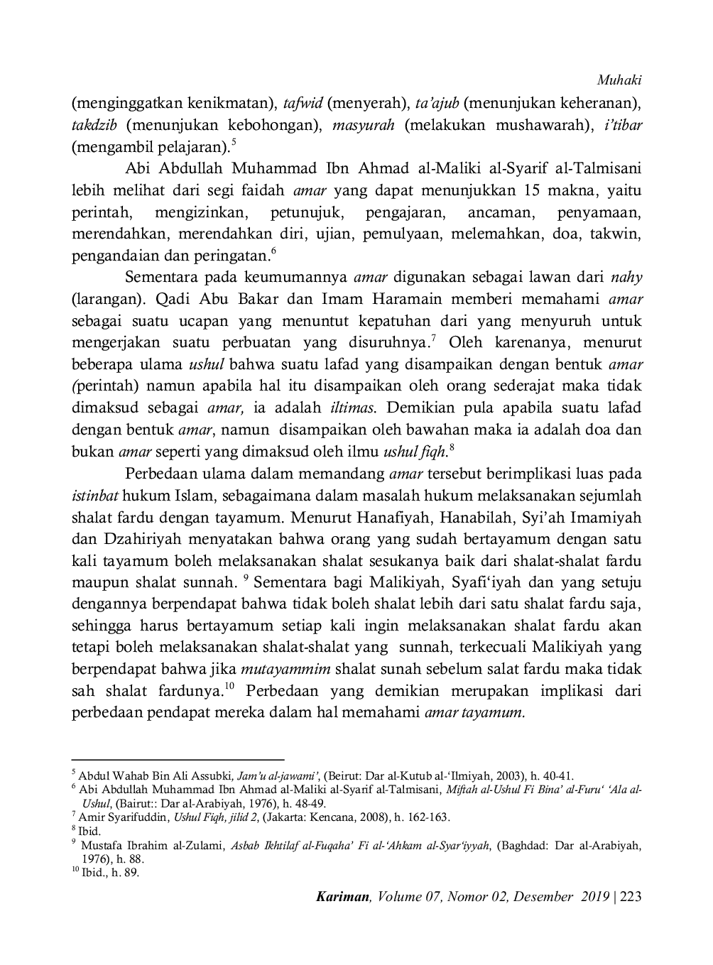 JURIS Implikasi Perselisihan Fuqaha Tentang Amar Terhadap Status Produk Hukum Islam