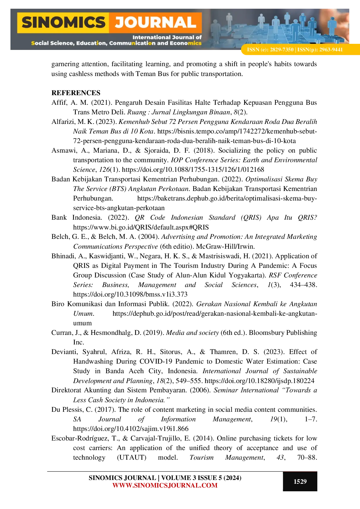 JURIS Launched during the Pandemic How teman bus Promote Cashless Based Public Transportation