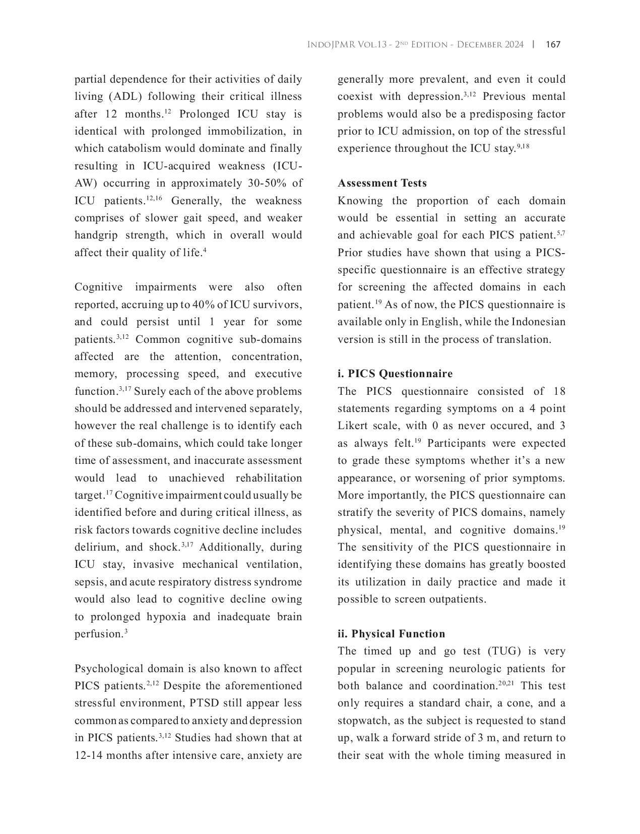 JURIS Rehabilitation Assessment of Post Intensive Care Syndrome