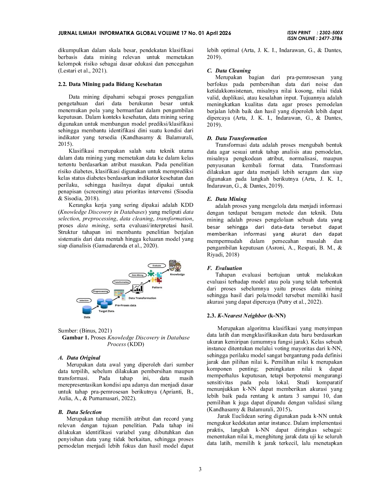 JURIS Klasifikasi Resiko Diabetes terhadap Gaya Hidup dengan Algoritma K Nearest Neighbor k NN dan Naive Bayes