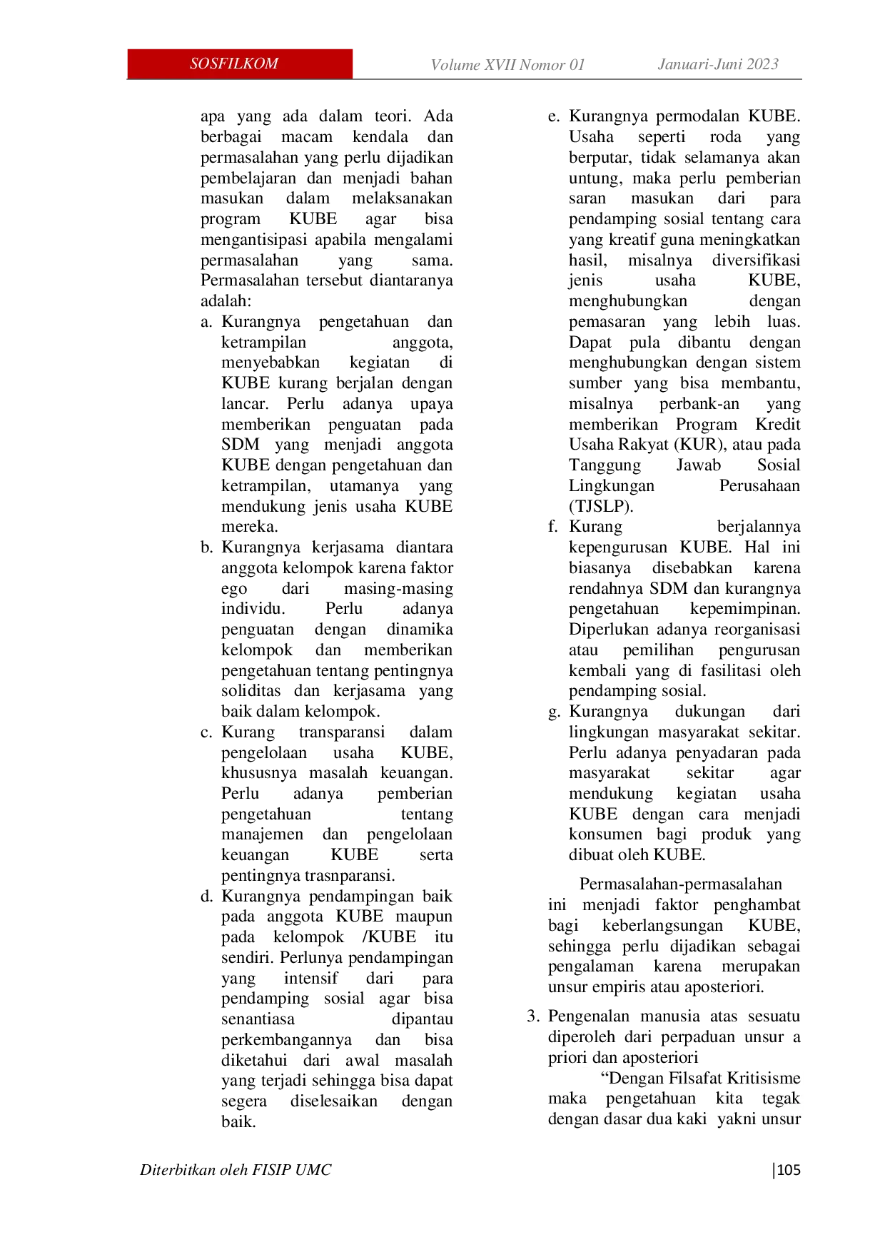 JURIS Kelompok Usaha Bersama Sebagai Upaya Pemberdayaan Masyarakat Ditinjau dengan Filsafat Kritisisme Immanuel Kant