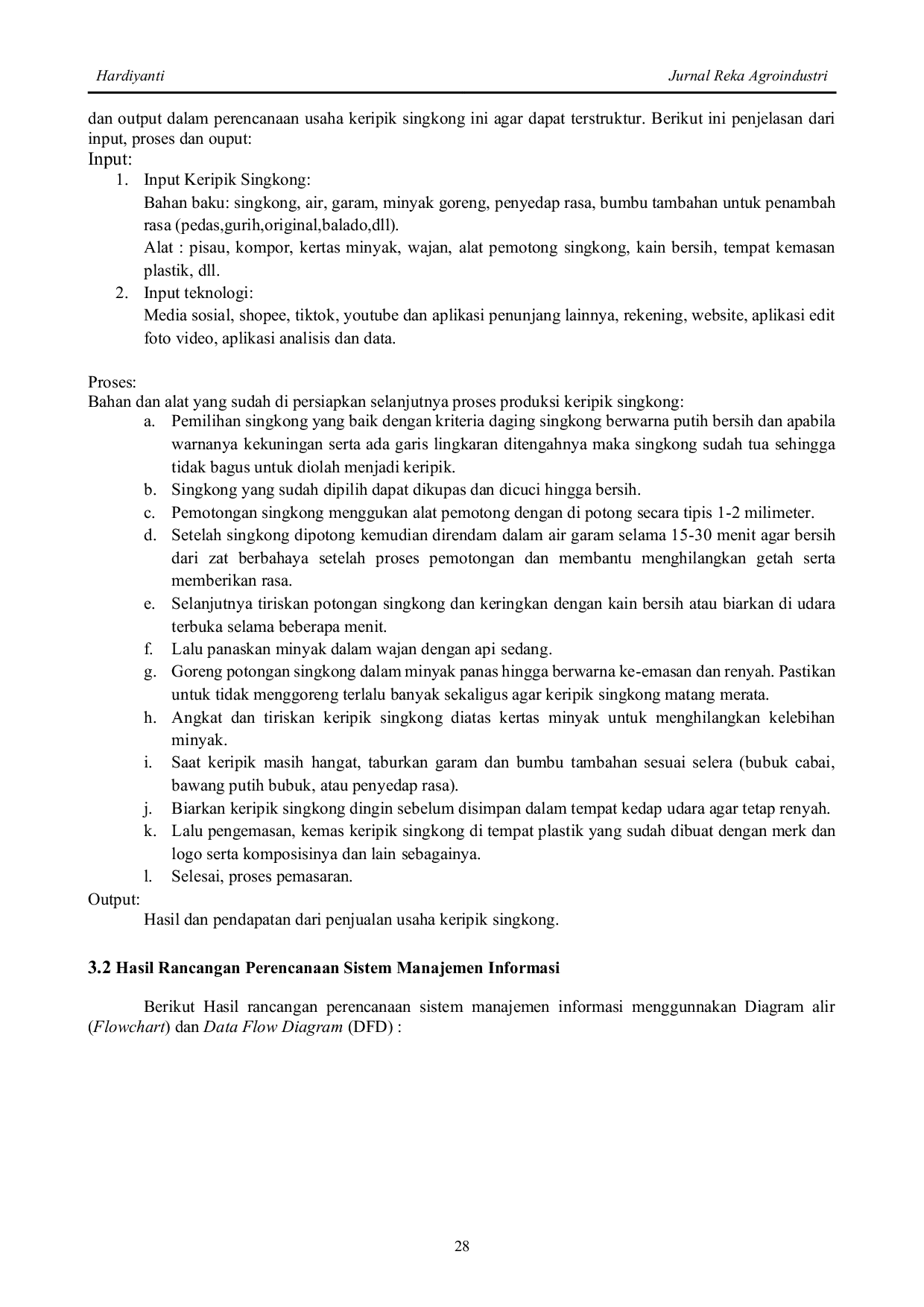 JURIS Perencanaan Manajemen Pengolahan Keripik Singkong Berbasis Sistem Informasi