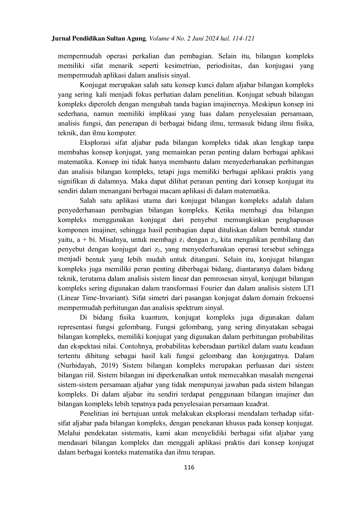 JURIS Eksplorasi Sifat Aljabar pada Bilangan Kompleks dan Aplikasinya Pada Konsep Konjugat