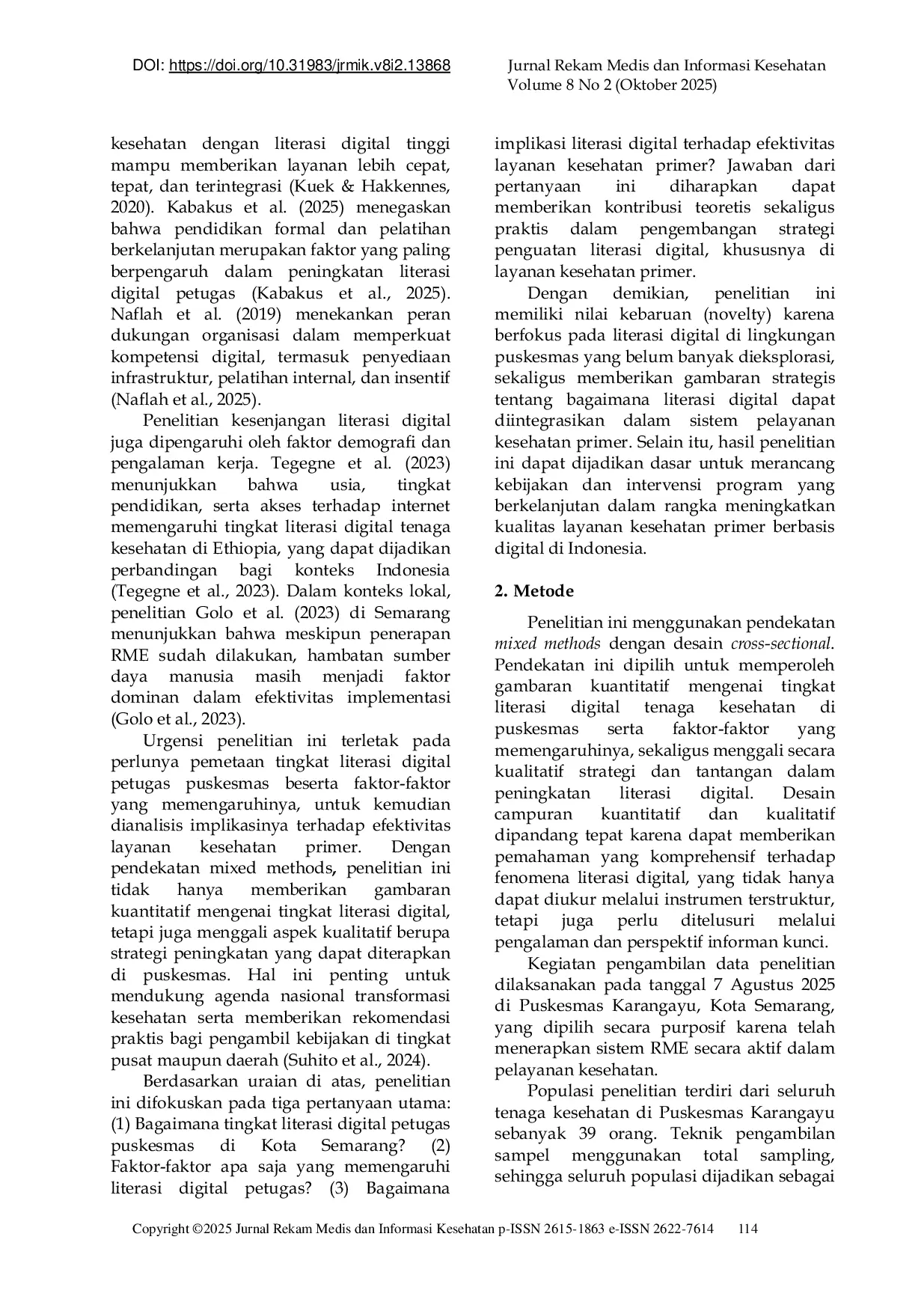 JURIS Analisis Tingkat Literasi Digital Petugas Puskesmas dan Implikasinya Terhadap Efektivitas Layanan Kesehatan Primer