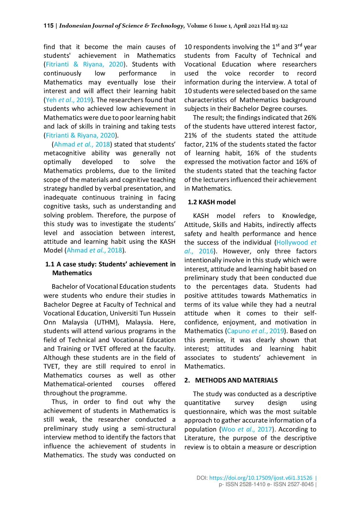 juris Association of Interest Attitude and Learning Habit in Mathematics Learning Towards Enhancing Students Achievement