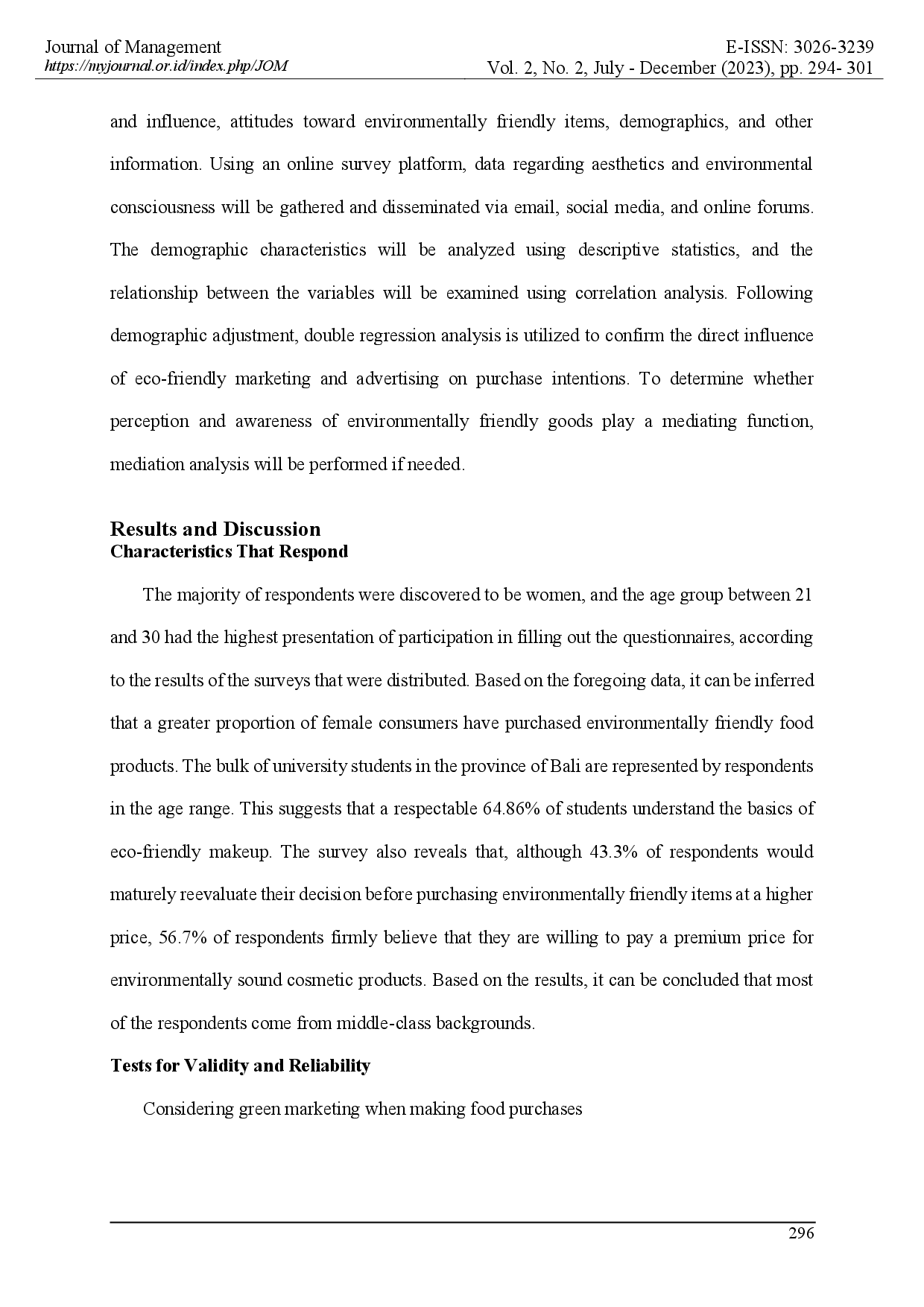 juris The Role Of Green Marketing On Millennial Purchase Intentions