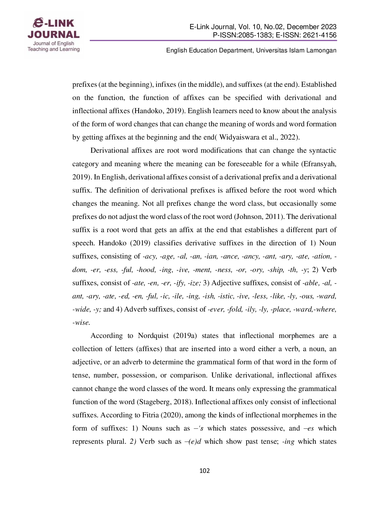 juris Morphological Investigation of Affixes in Imagine Dragons Lyrics