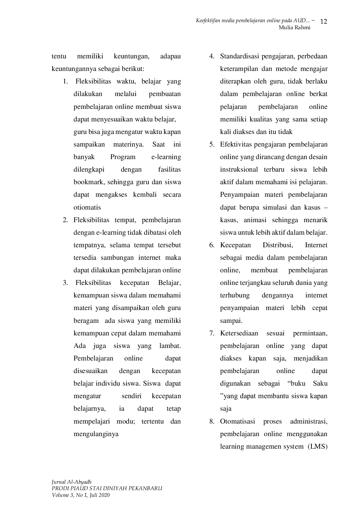 JURIS Keefektivan Media Pembelajaran Online Pada Anak Usia Dini Di Masa Pandemi Covid 19