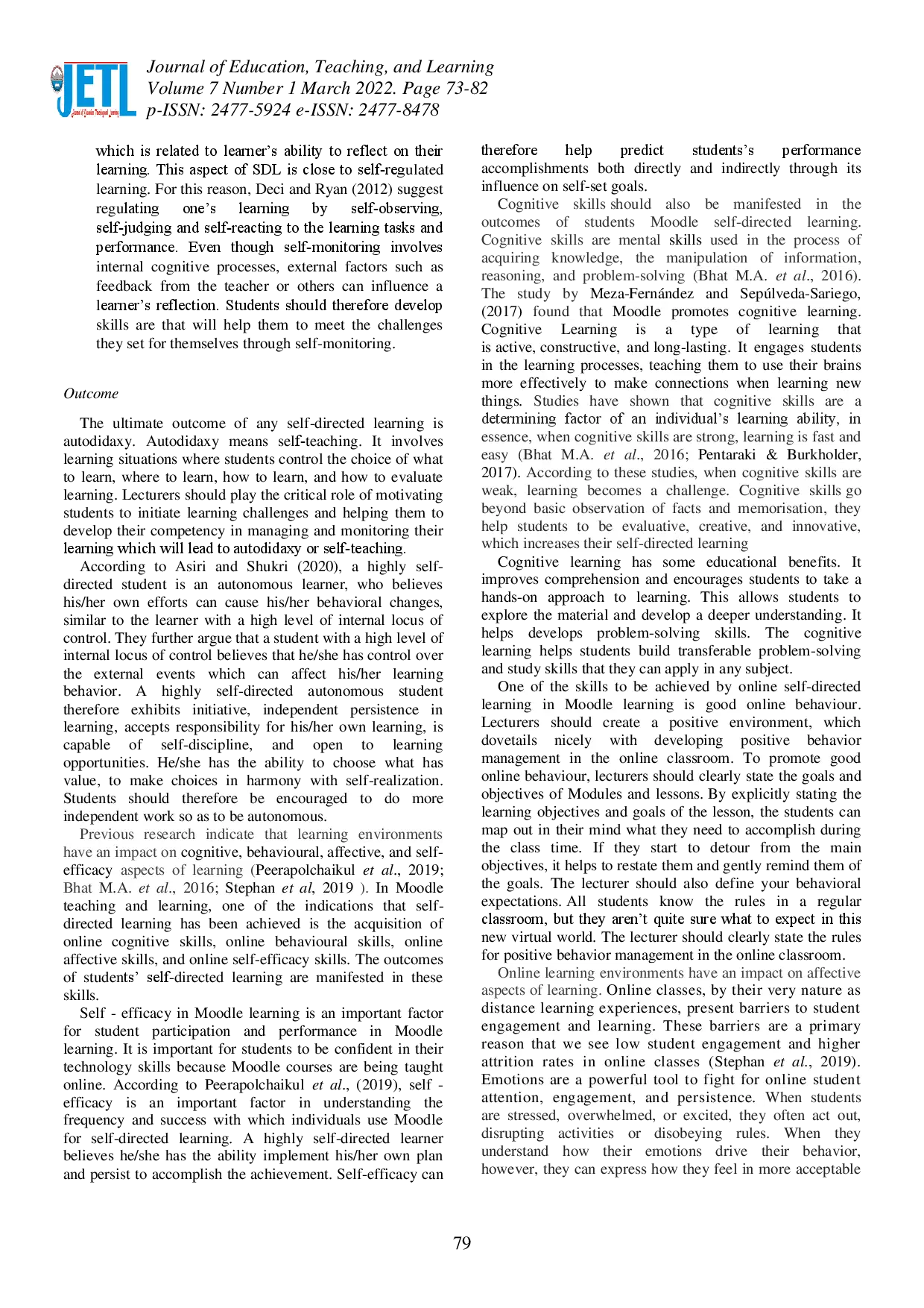 juris The Designing of a Learning Theory to Promote a Classroom Pedagogy for Moodle Self Directed Learning