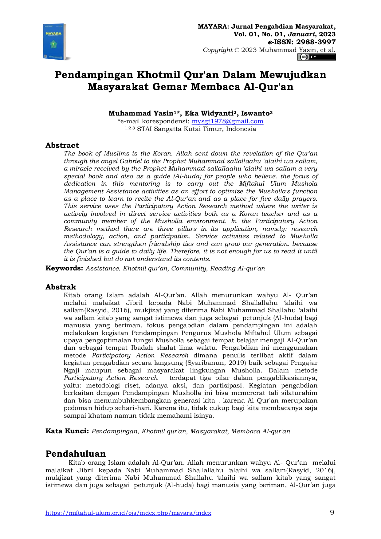 JURIS Pendampingan Khotmil Qur an Dalam Mewujudkan Masyarakat Gemar Membaca Al Qur an
