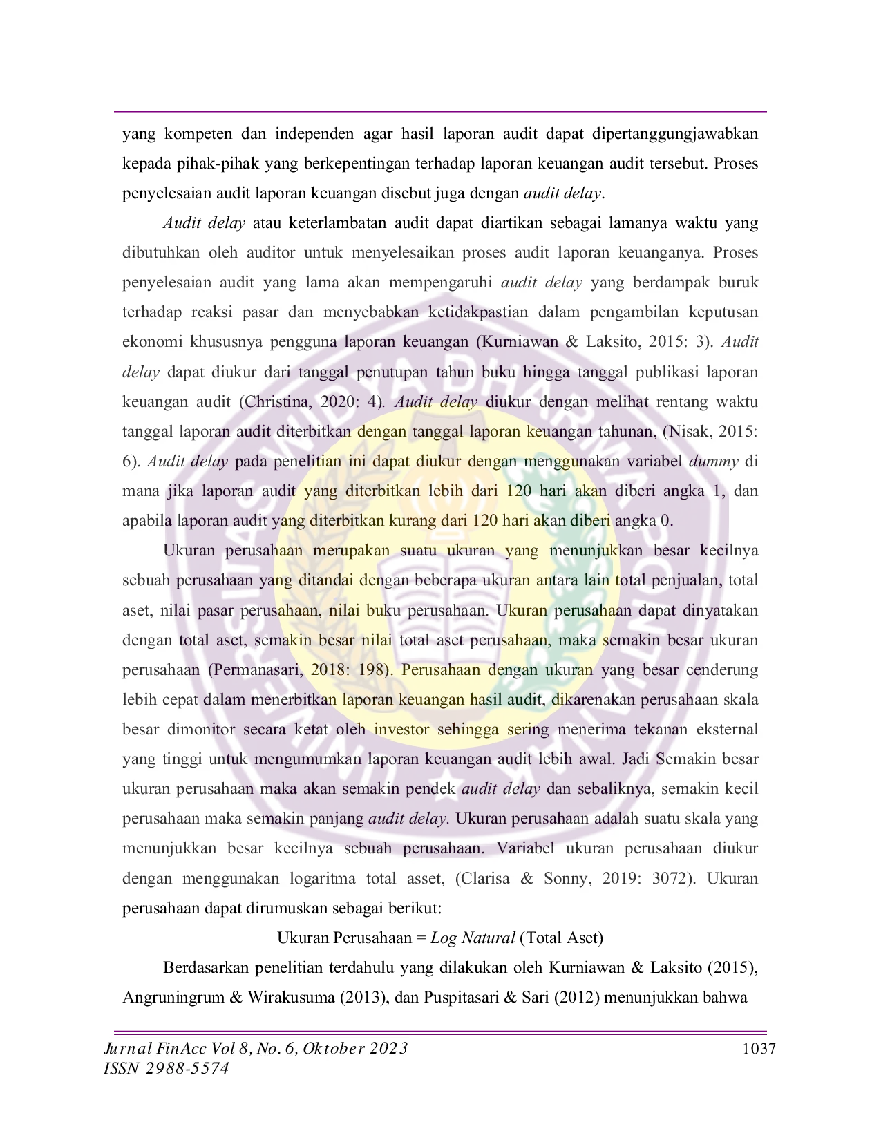 JURIS Analisis Pengaruh Ukuran Perusahaan Solvabilitas Dan Opini Audit Terhadap Audit Delay Pada Perusahaan Sektor Property Dan Real Estate Di Bursa Efek Indonesia