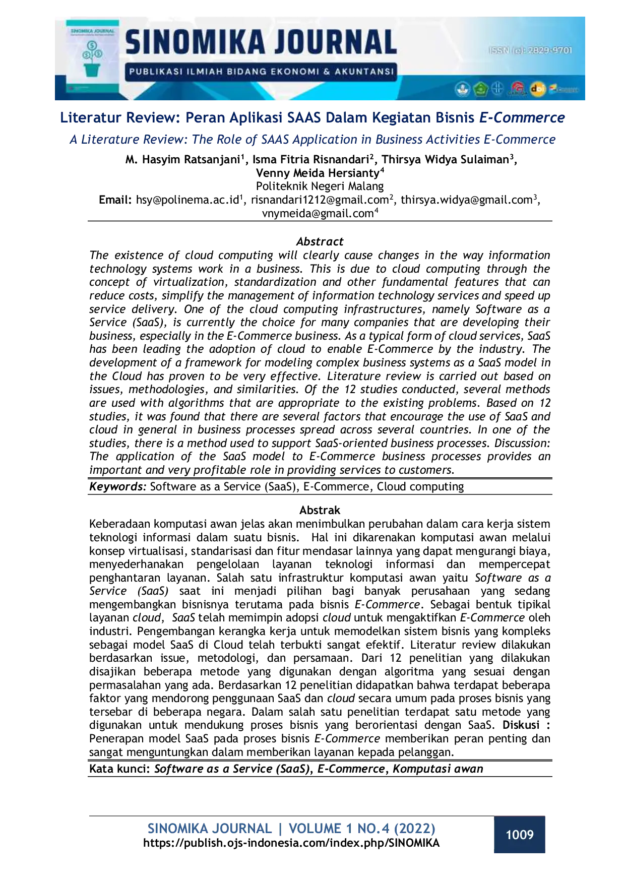 JURIS Literatur Review Peran Aplikasi SAAS Dalam Kegiatan Bisnis E Commerce