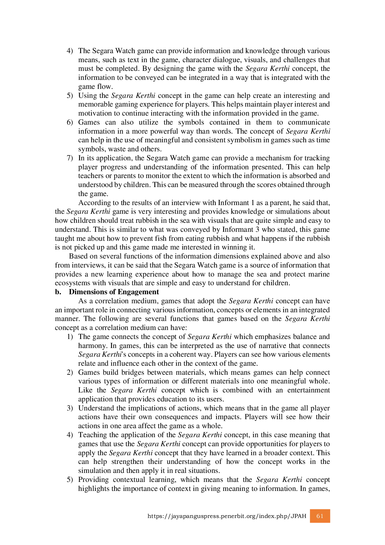 JURIS Segara Kerthi Concept as A Source for Developing Educational Games in Pererenan Village