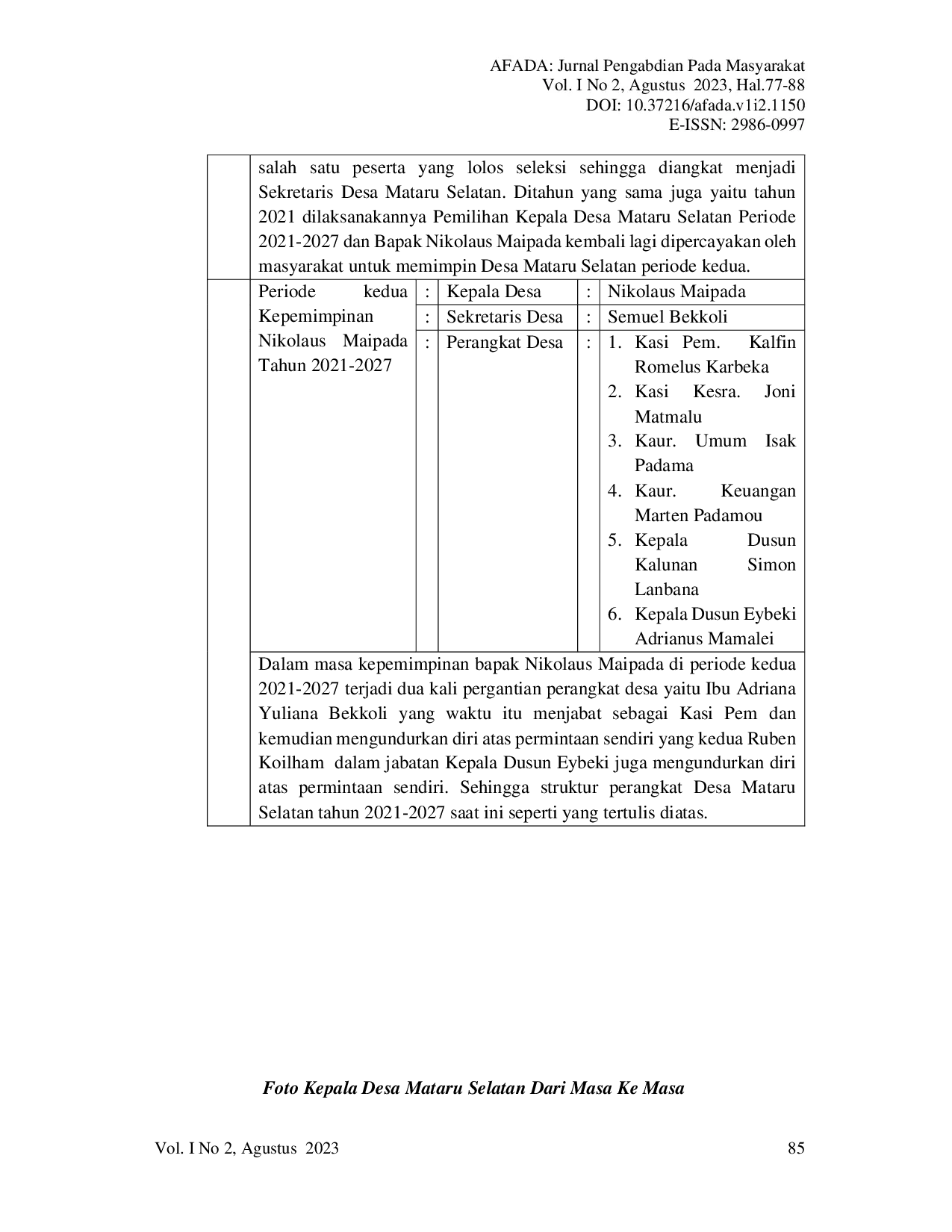 JURIS Sejarah Pemerintahan Desa Mataru Selatan Kecamatan Mataru Kabupaten Alor