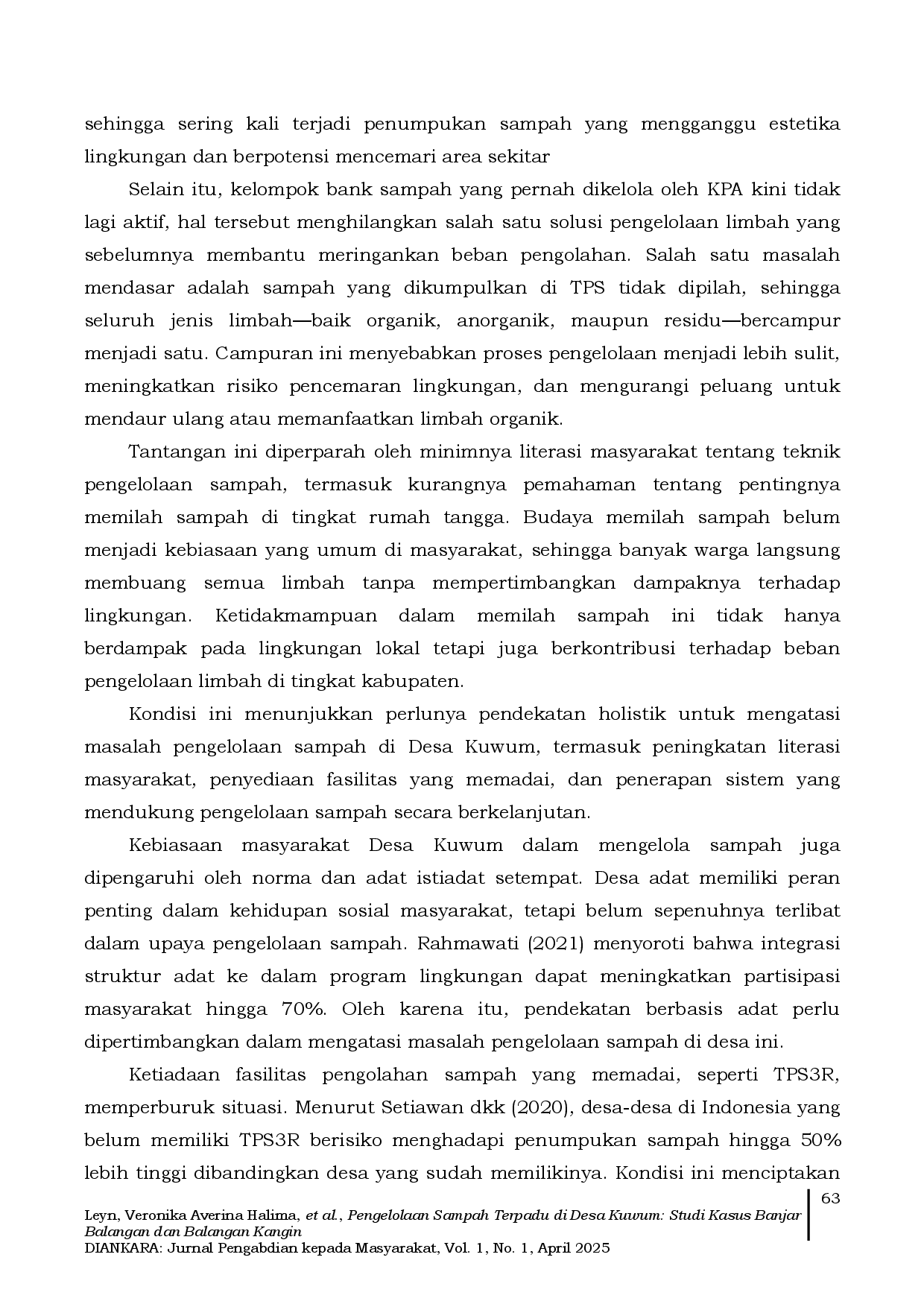 juris Integrated Waste Management in Kuwum Village A Case Study of Banjar Balangan and Balangan Kangin