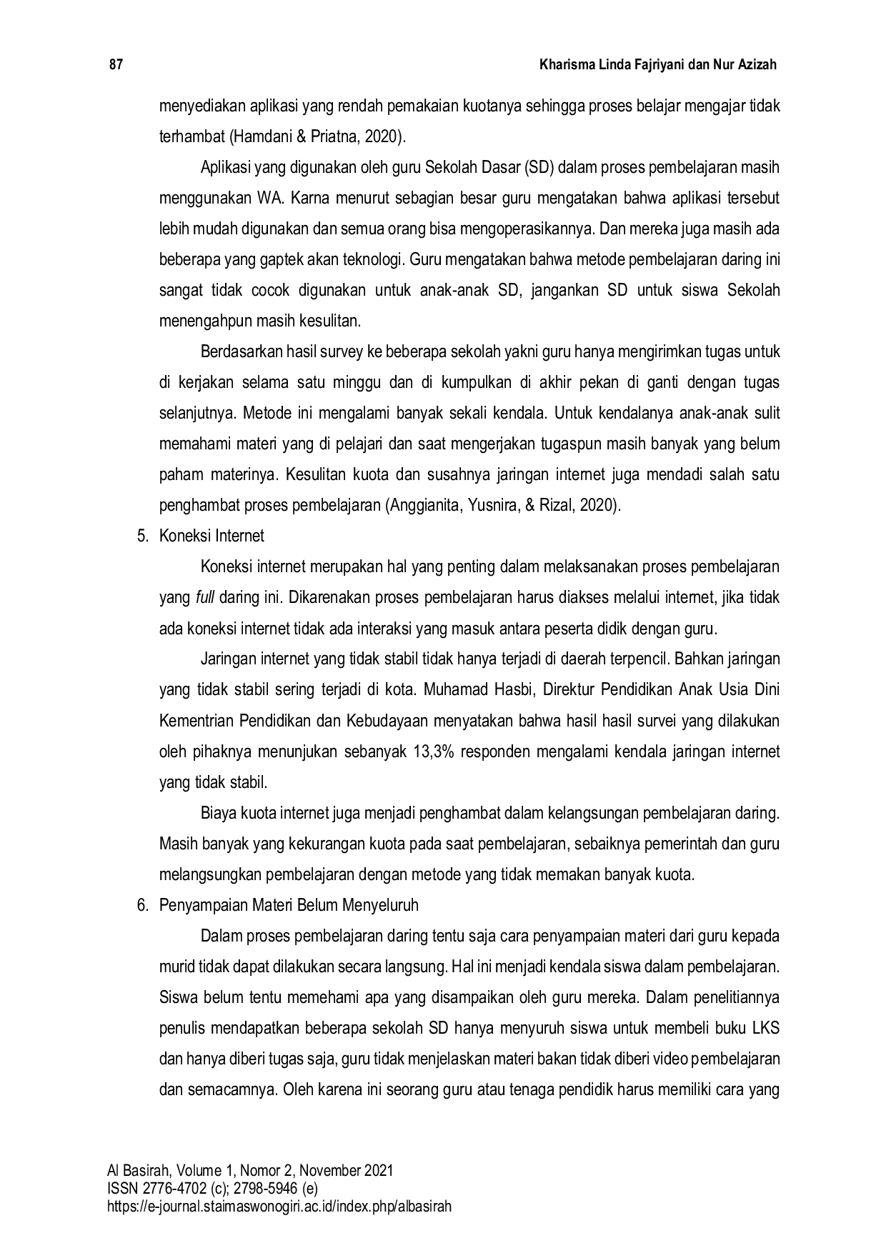 JURIS Edukasi Berbasis Daring Bagi Siswa Sekolah Dasar Pada Masa Pandemi Covid 19 Di Desa Pasir Lor Kecamatan Karanglewas Kabupaten Banyumas