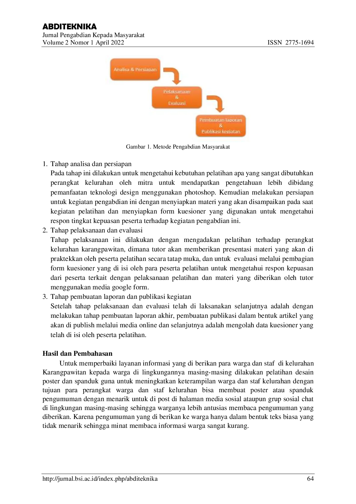 JURIS Pelatihan Photoshop Untuk Meningkatkan Keterampilan Design Informasi Pelayanan Publik Pada Kelurahan Karangpawitan