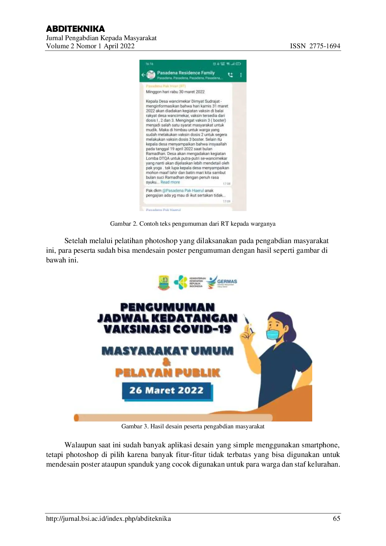 JURIS Pelatihan Photoshop Untuk Meningkatkan Keterampilan Design Informasi Pelayanan Publik Pada Kelurahan Karangpawitan