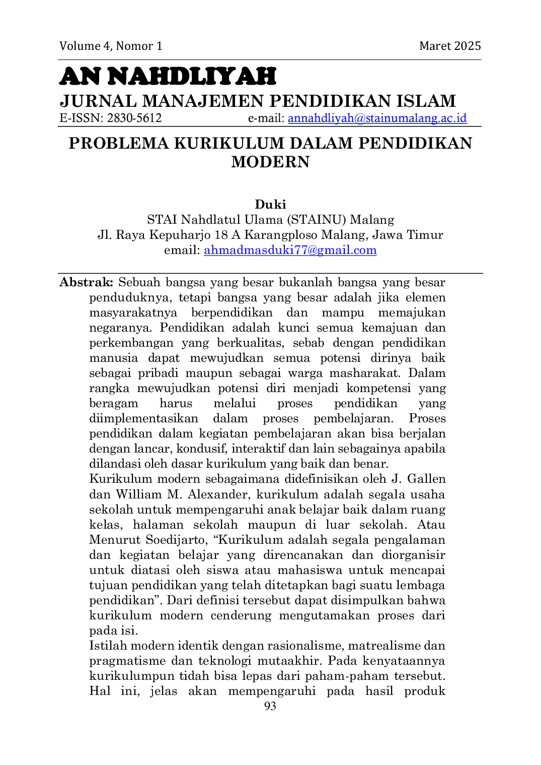 JURIS Problema Kurikulum Dalam Pendidikan Modern