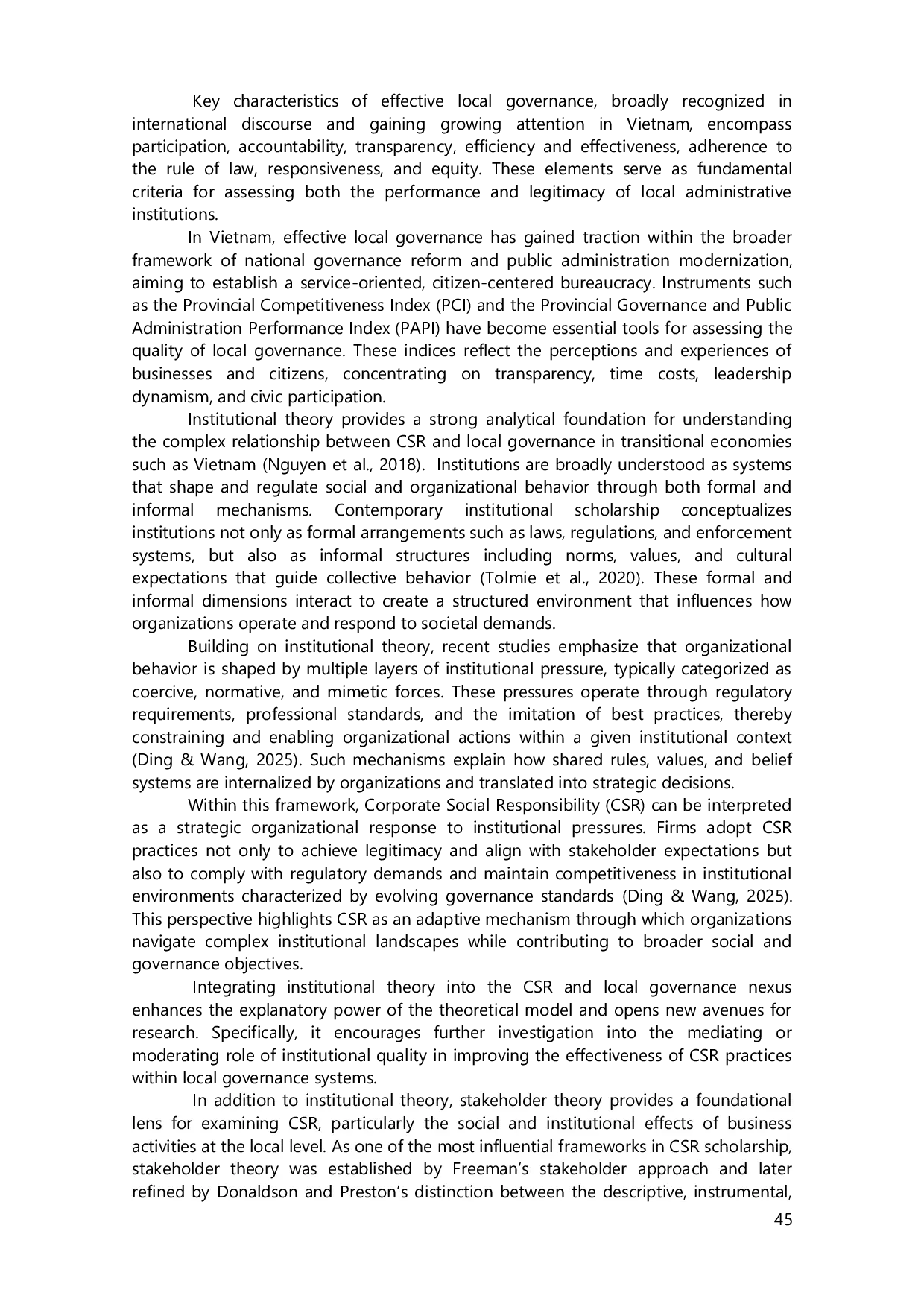 JURIS Corporate social responsibility and the effectiveness of local governance practices in the construction sector in Vietnam an empirical survey based analysis
