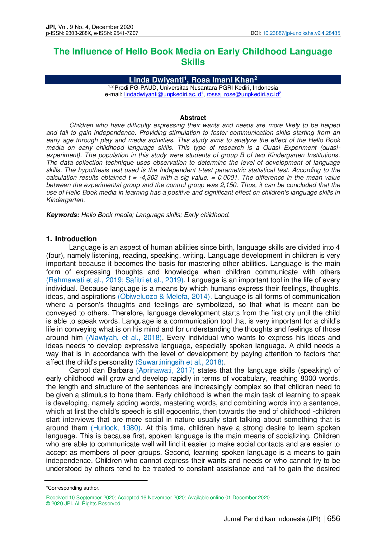 juris The Influence of Hello Book Media on Early Childhood Language Skills