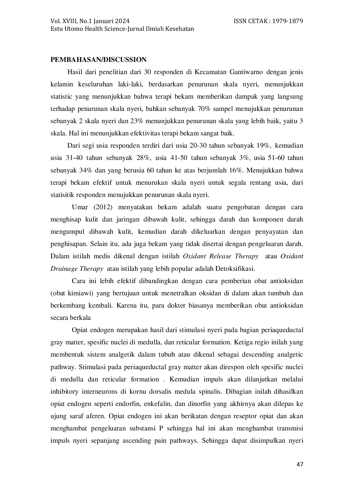 JURIS Pengaruh Terapi Bekam Basah Terhadap Perubahan Nyeri Punggung