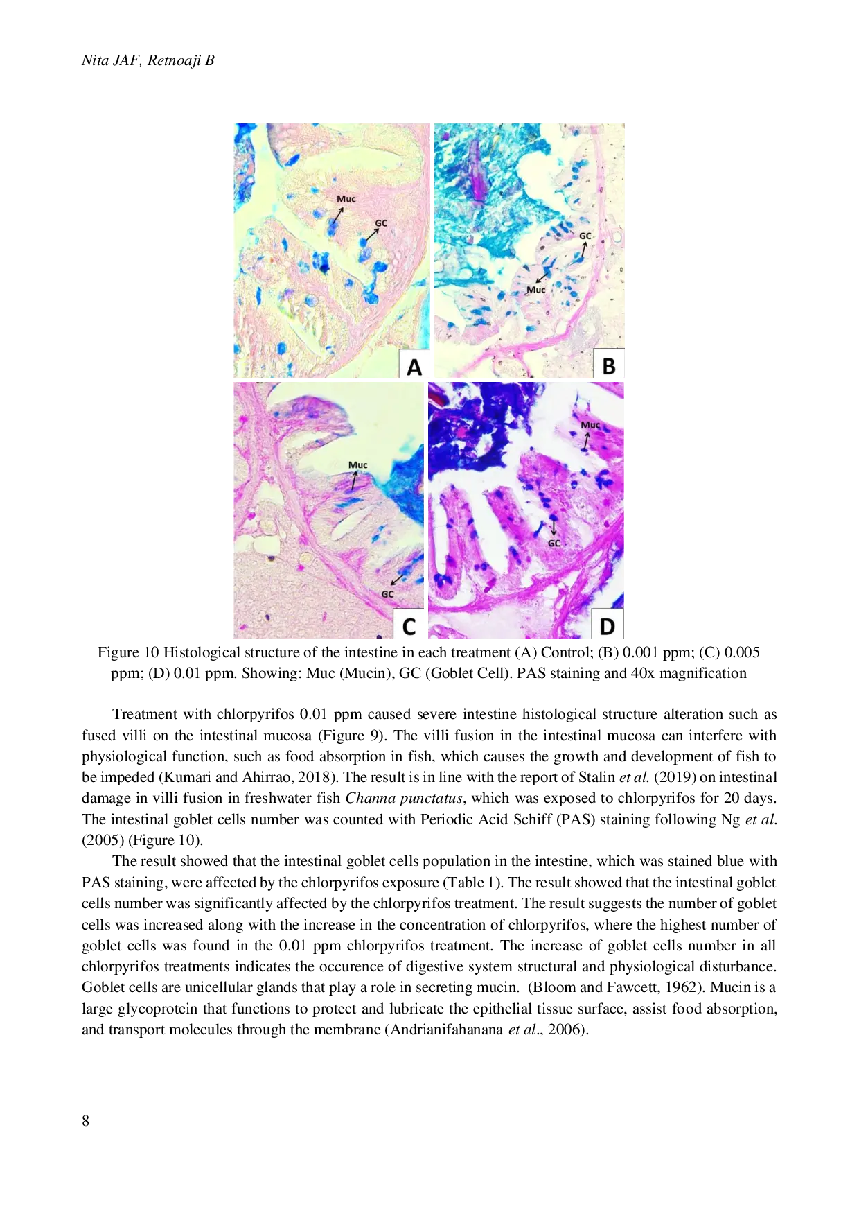 juris The Effect of Chlorpyrifos Insecticide on the Histological Structure of Wader Pari Fish Intestine Rasbora Lateristriata Bleeker 1854