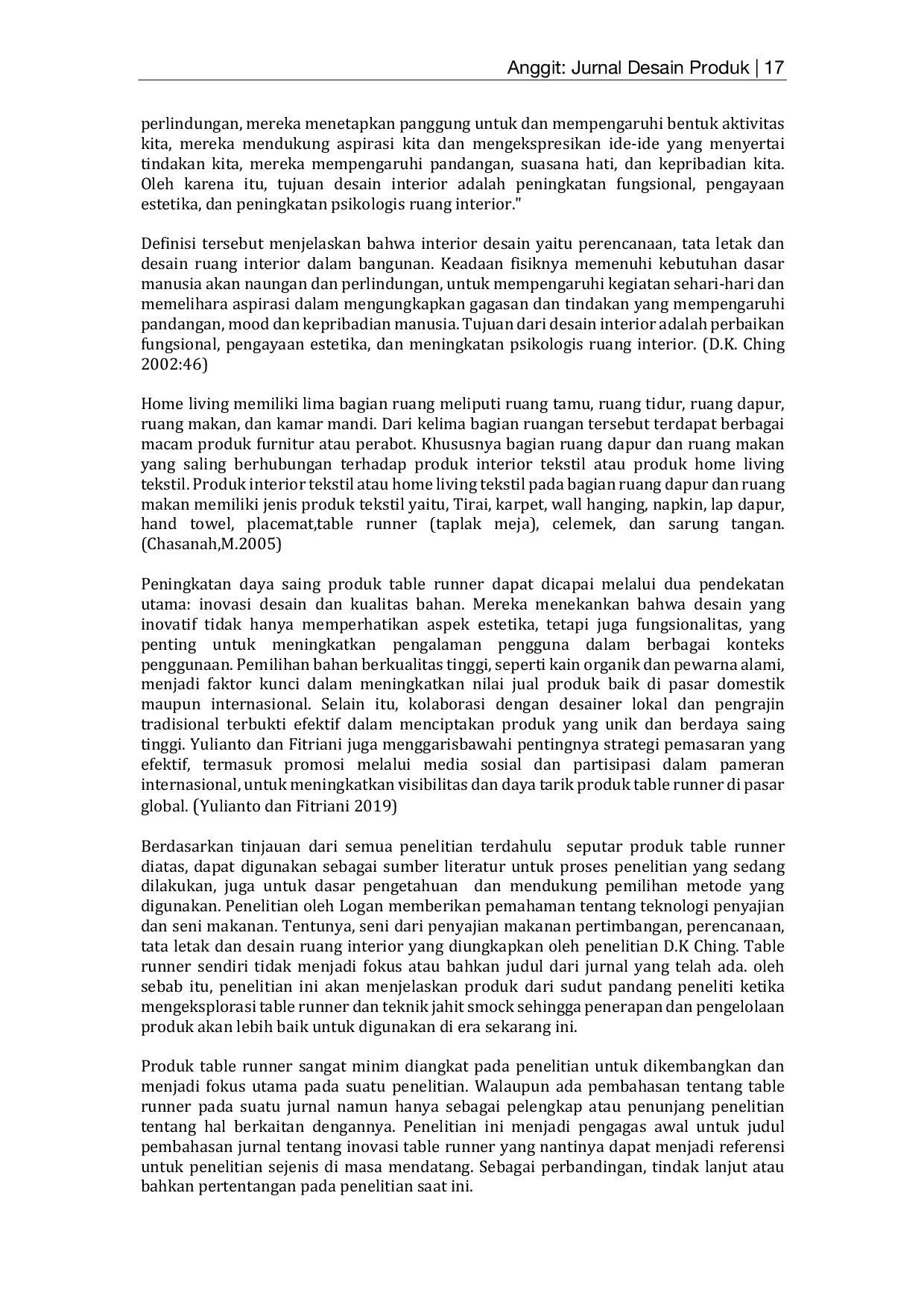 JURIS Pembuatan Table Runner Teknik Smock