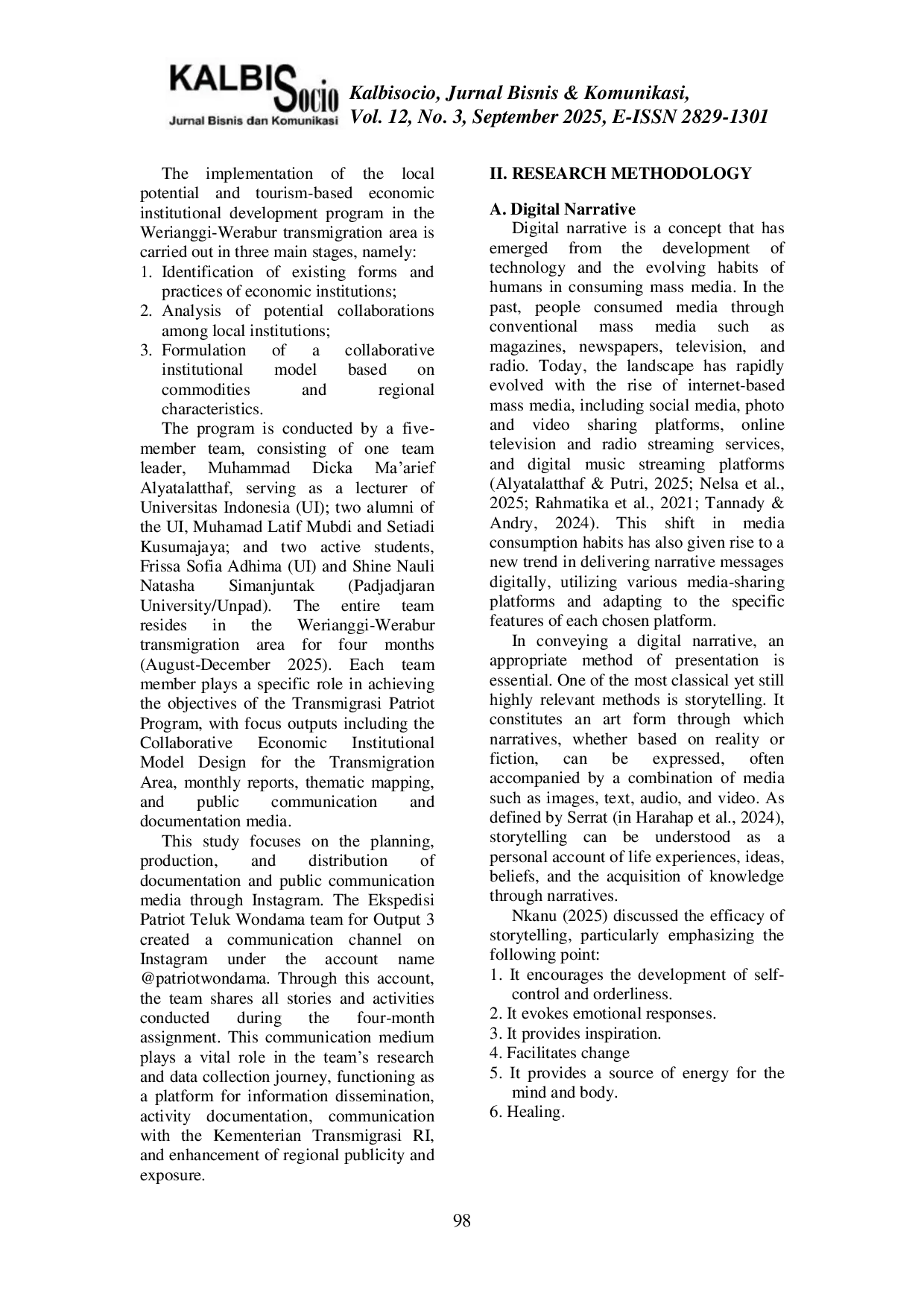 JURIS Shape Share Showcase Exploring Digital Narratives of Ekspedisi Patriot in Teluk Wondama West Papua through Instagram patriotwondama