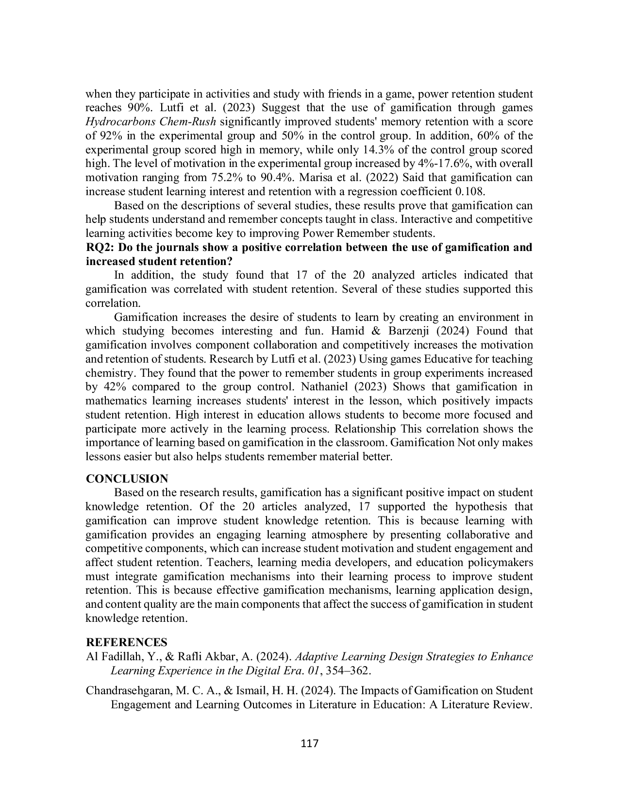 JURIS The Impact of Gamification on Student Engagement and Retention Insights from a Systematic Literature Review