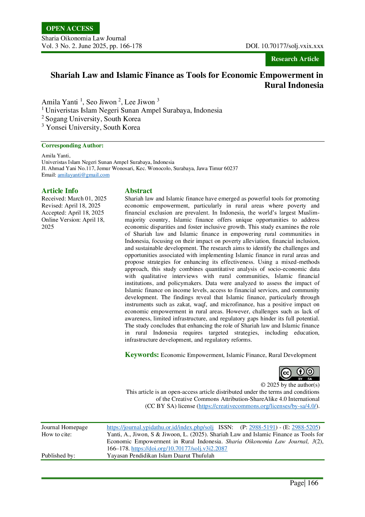 JURIS Shariah Law and Islamic Finance as Tools for Economic Empowerment in Rural Indonesia