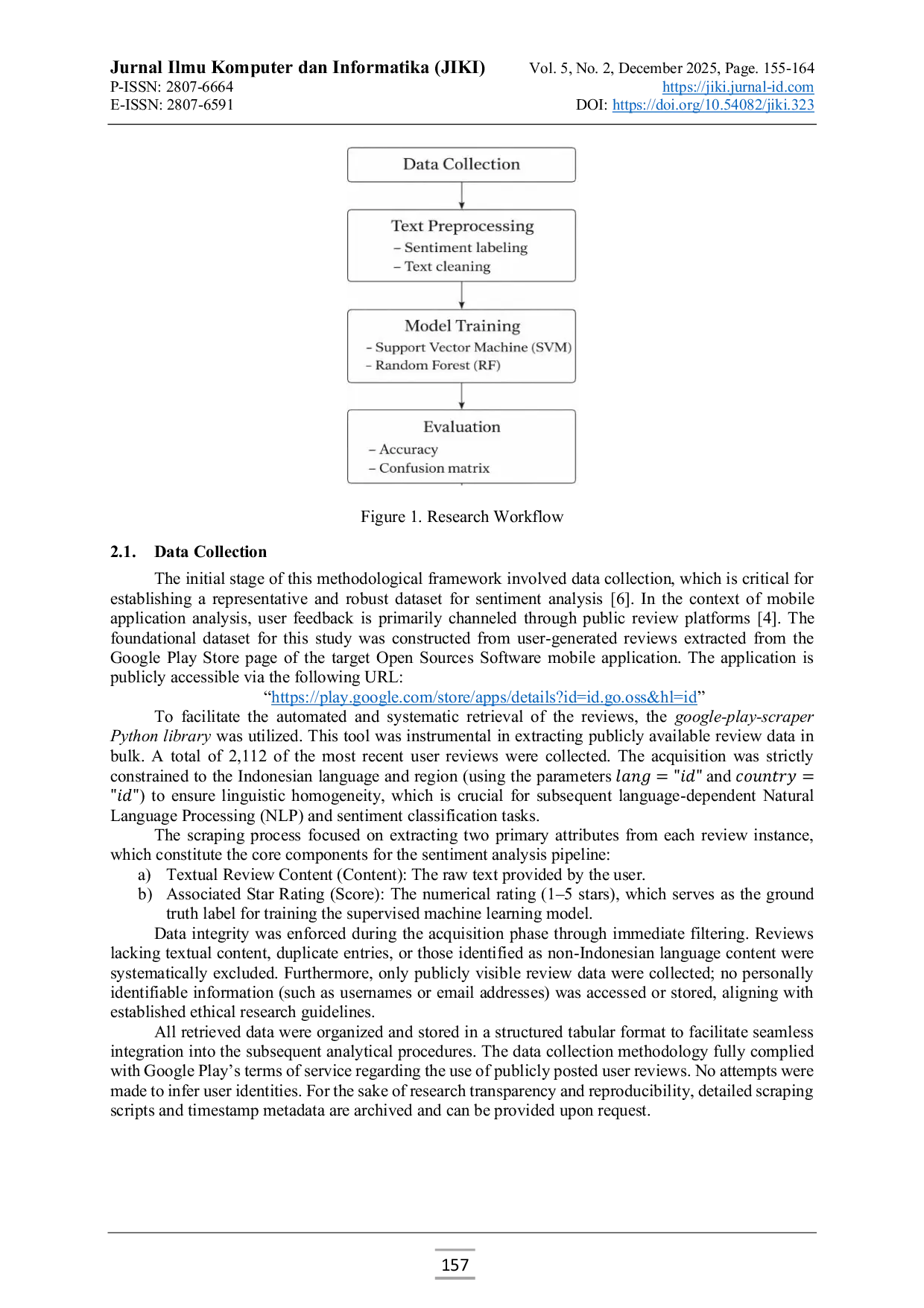 JURIS Analisis Sentimen Ulasan Pengguna Online Single Submission Menggunakan SVM dan Random Forest Sebuah Studi Perbandingan